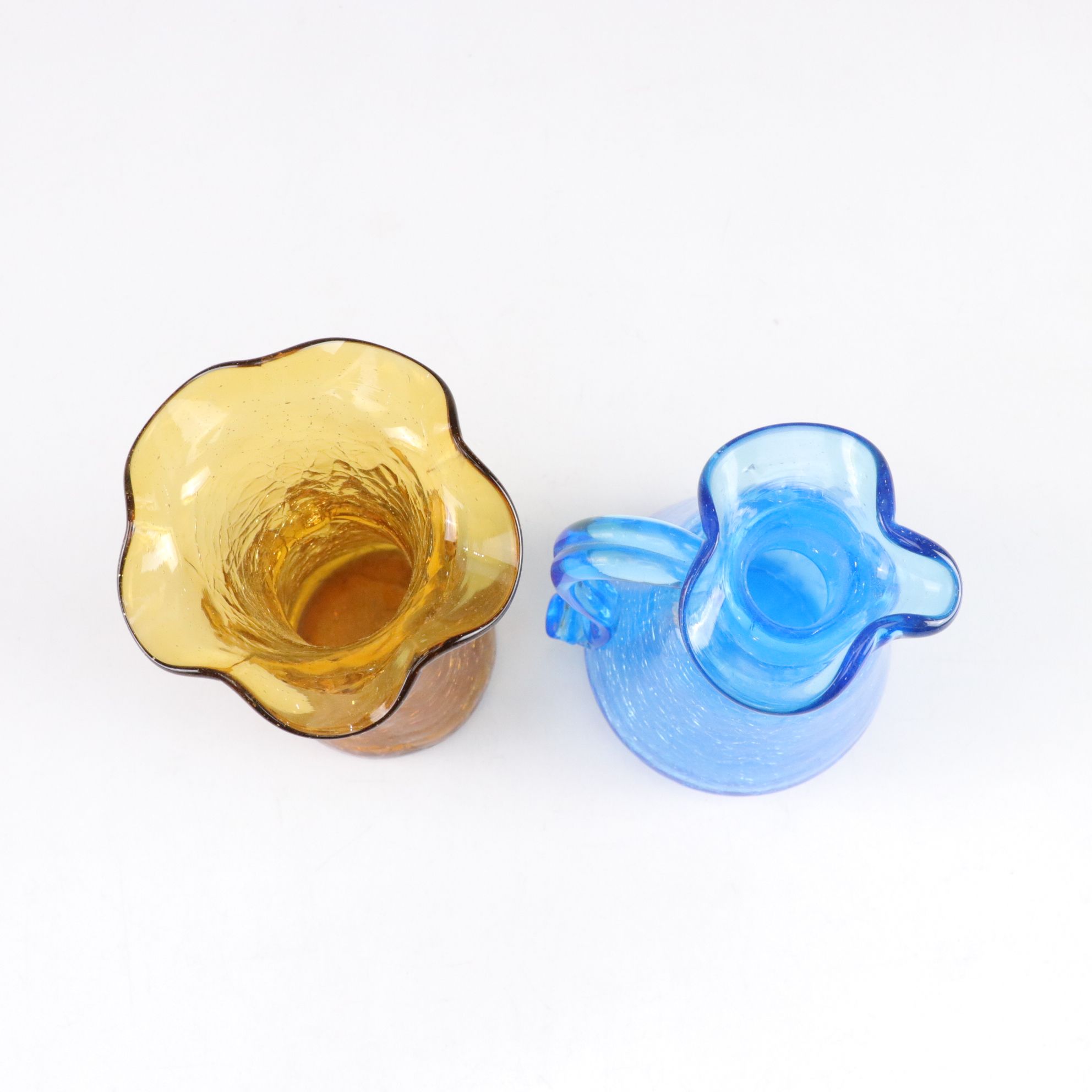 Amethyst Spiral Neck Vase, Lime Green Donut Glass Decanter, Crackle Glass & More