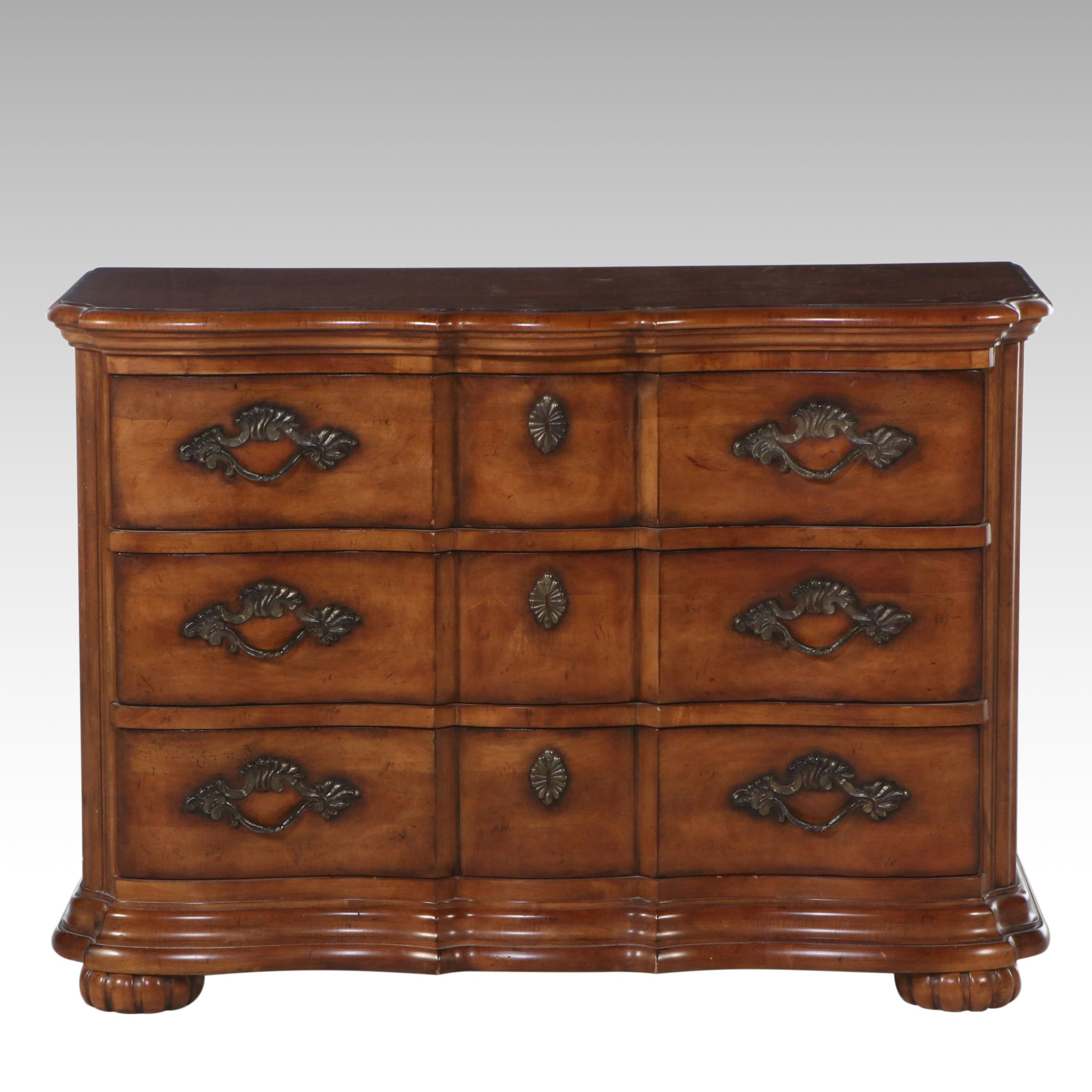 Century Three-Drawer Serpentine Front Chest of Drawers