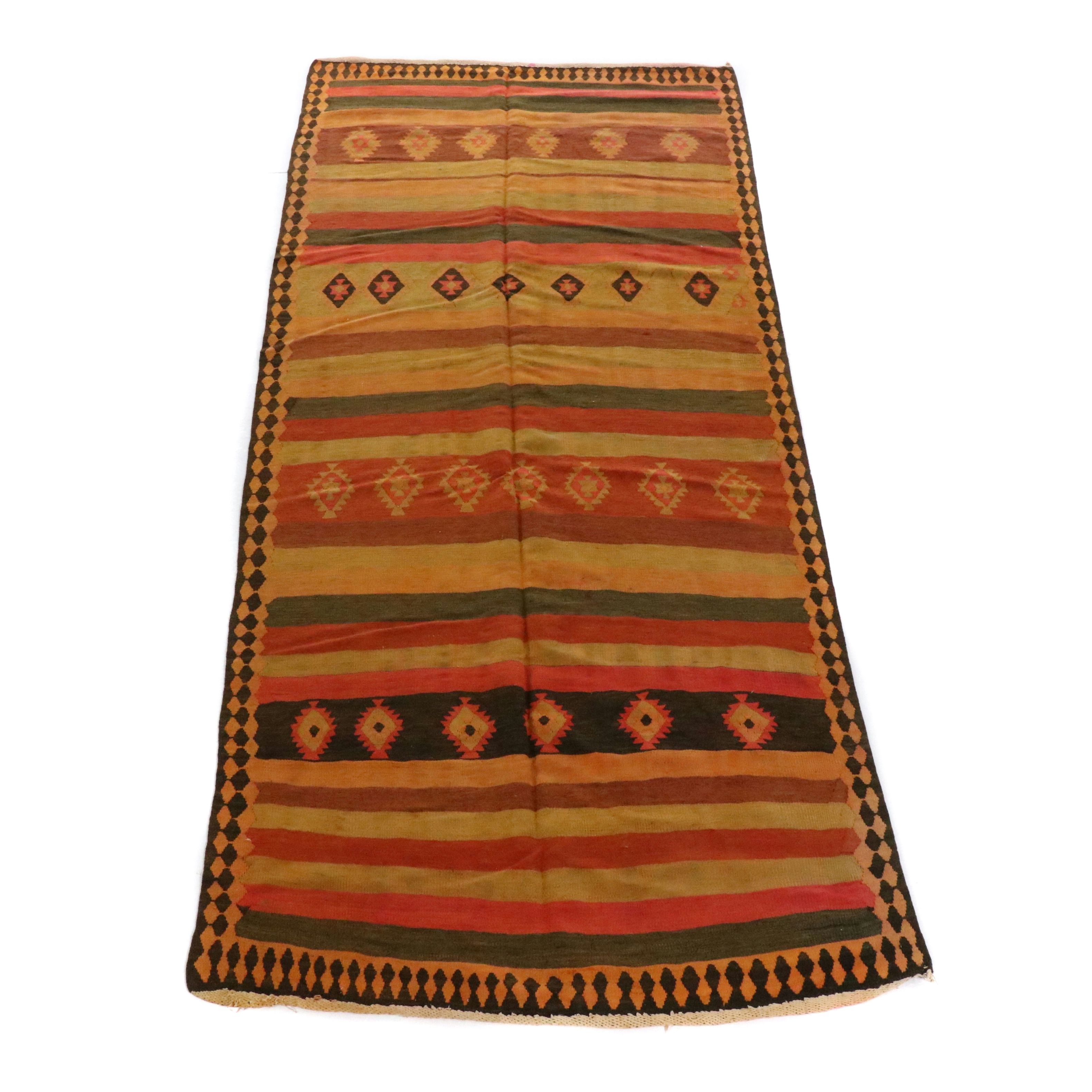 5'4 x 11'10 Handwoven Persian Kilim Area Rug