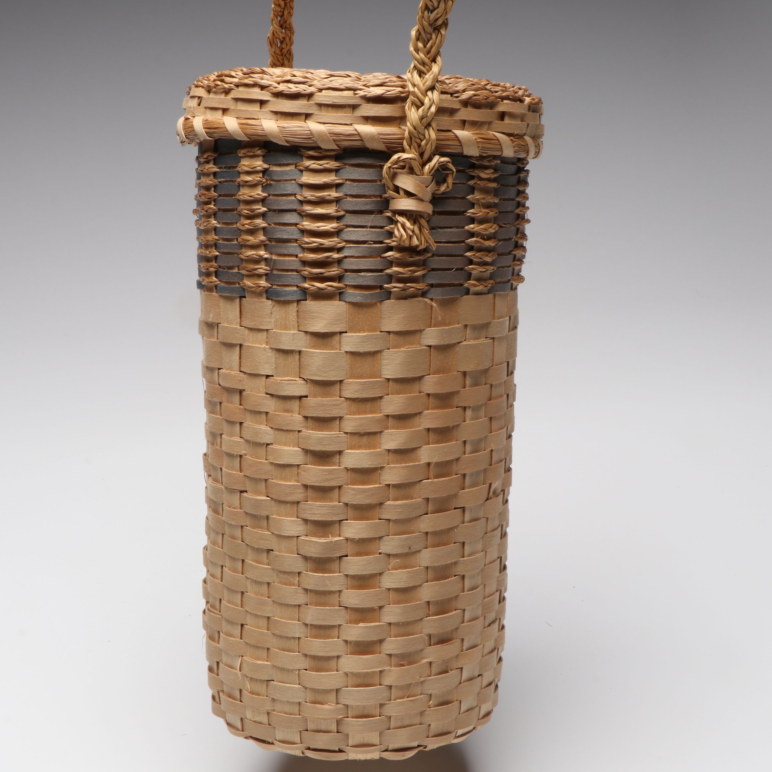 Passamaquoddy Artisan Crafted Brown Ash and Sweetgrass Baskets