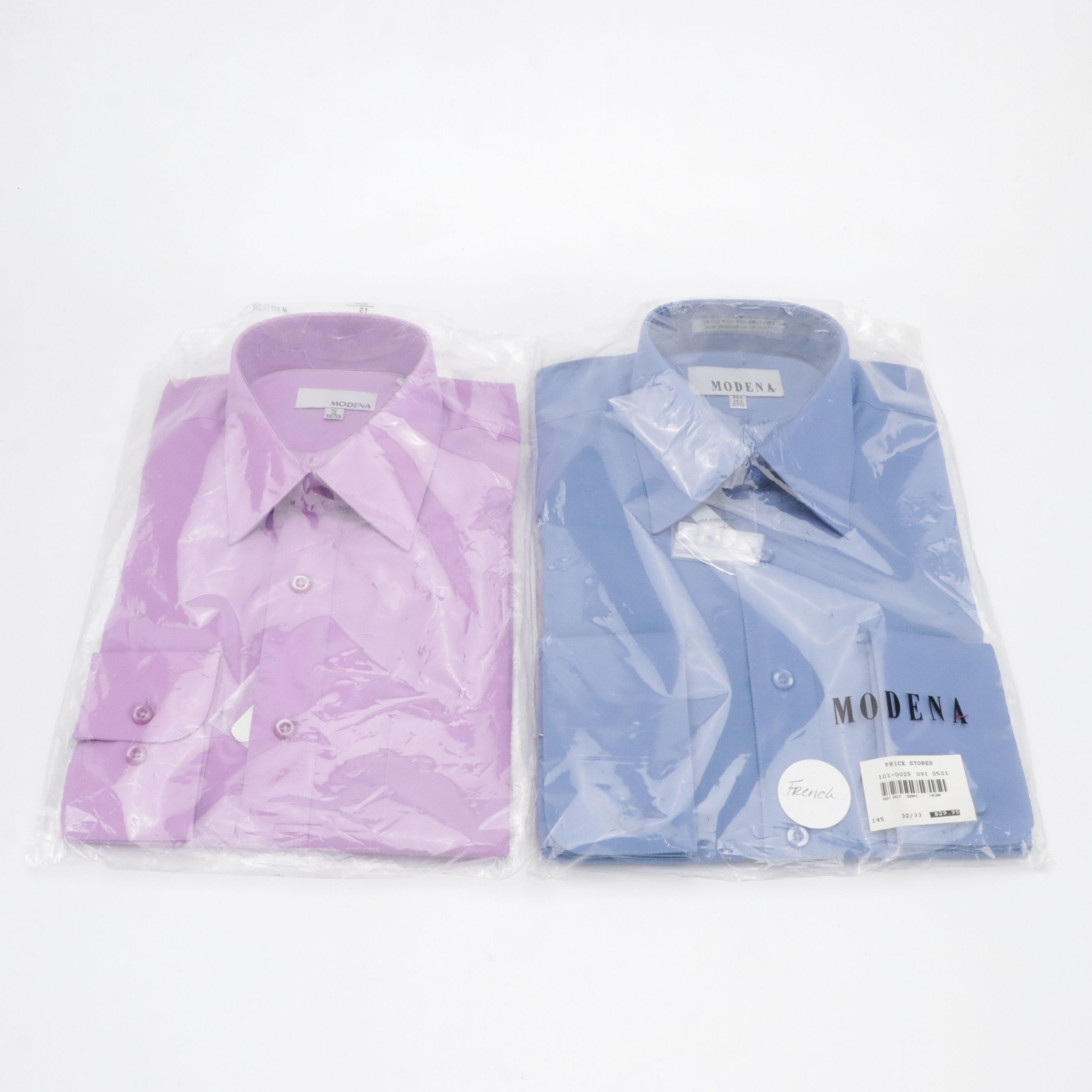 Men's Modena Colored Cotton Button-Up Shirts, With Tags