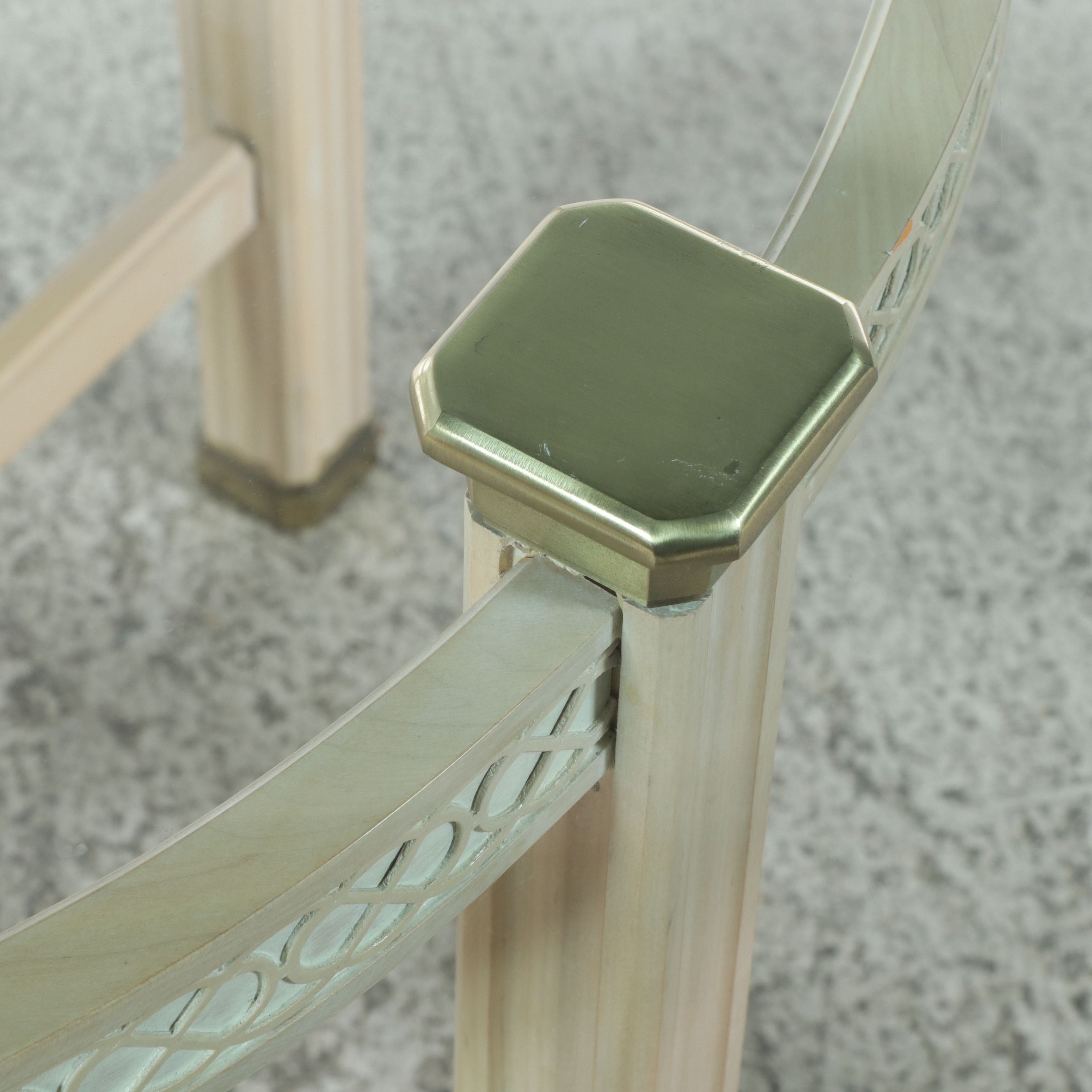 Century Furniture Hepplewhite Style Glass Top Bleached Oak Dining Table