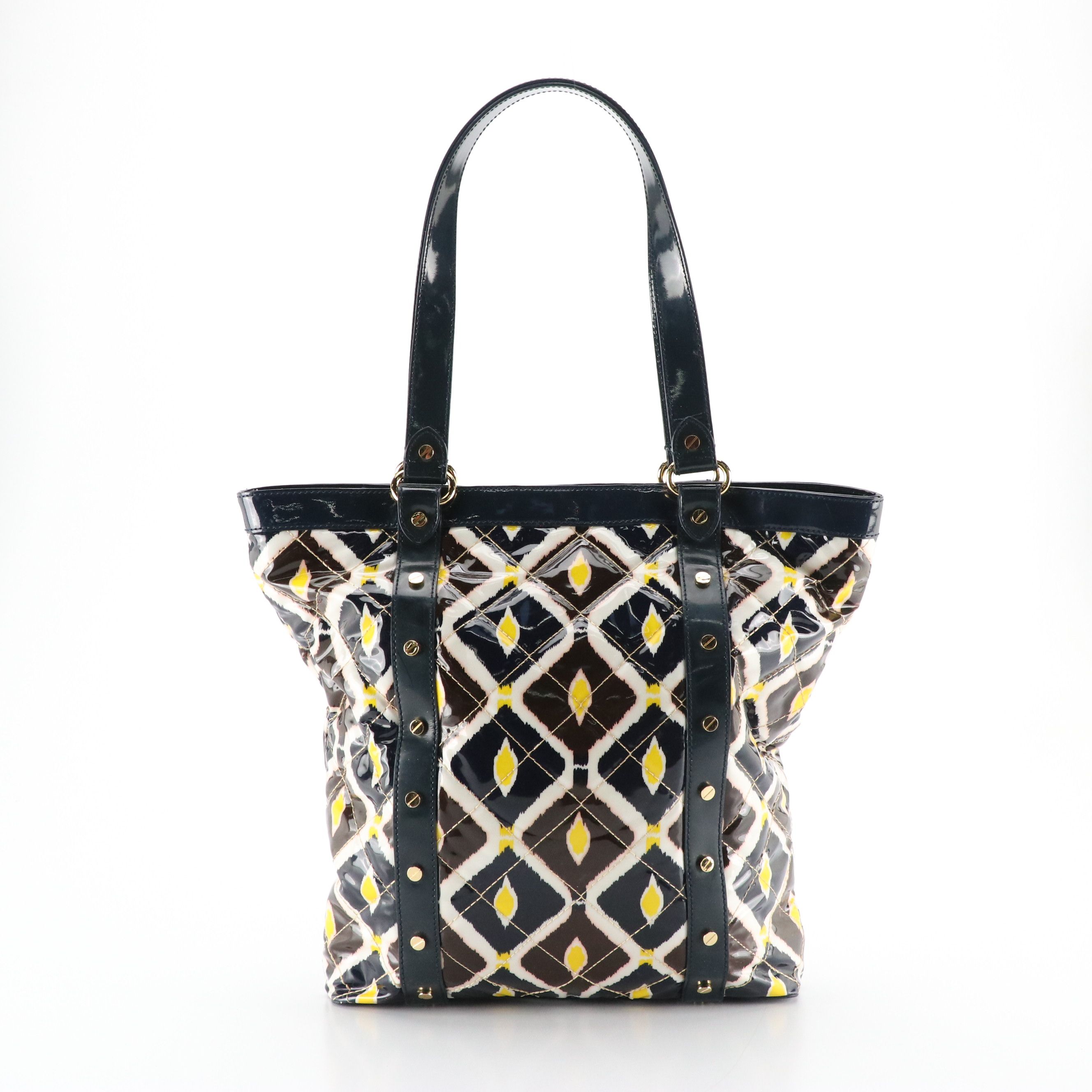Tory Burch Betty Tote in Patterned Quilted Patent Leather