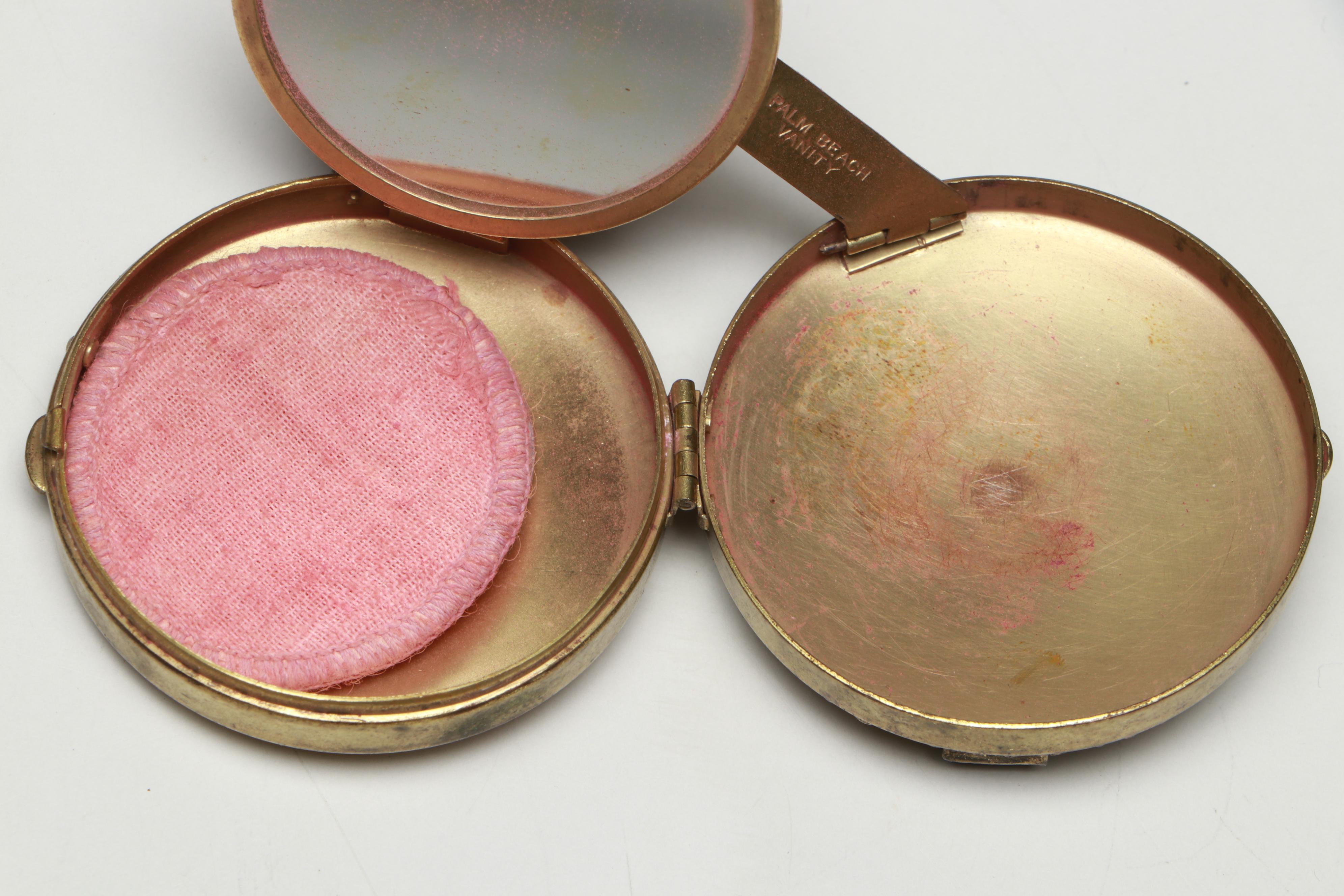 Palm Beach Vanity Embellished Compact with Other Metal Boxes and Ashtray