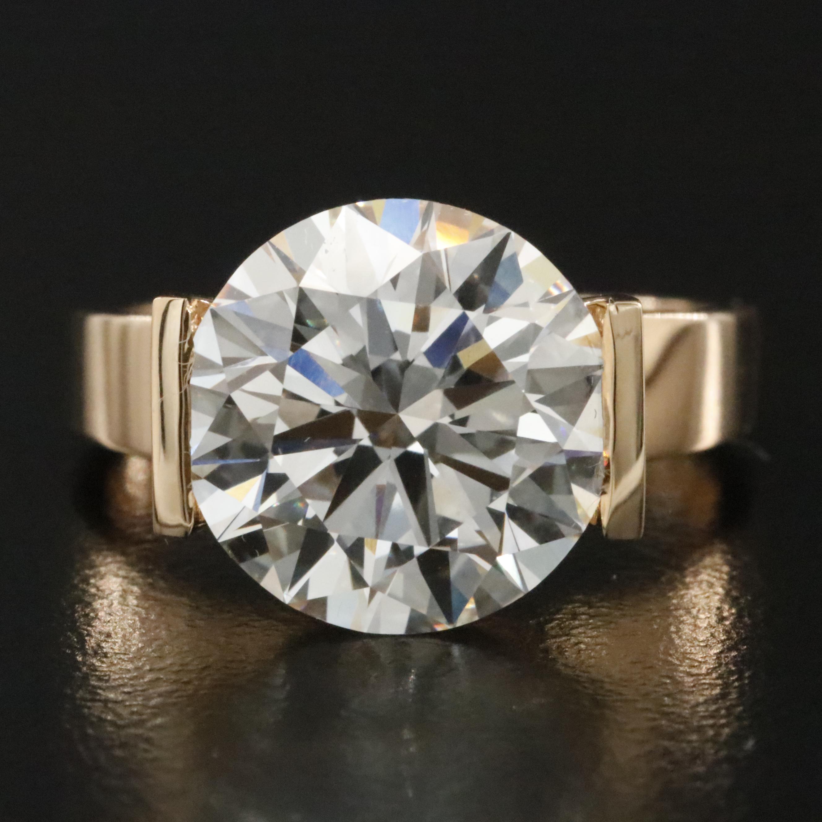 18K 5.85 CT Lab Grown Diamond Solitaire Ring with IGI Report