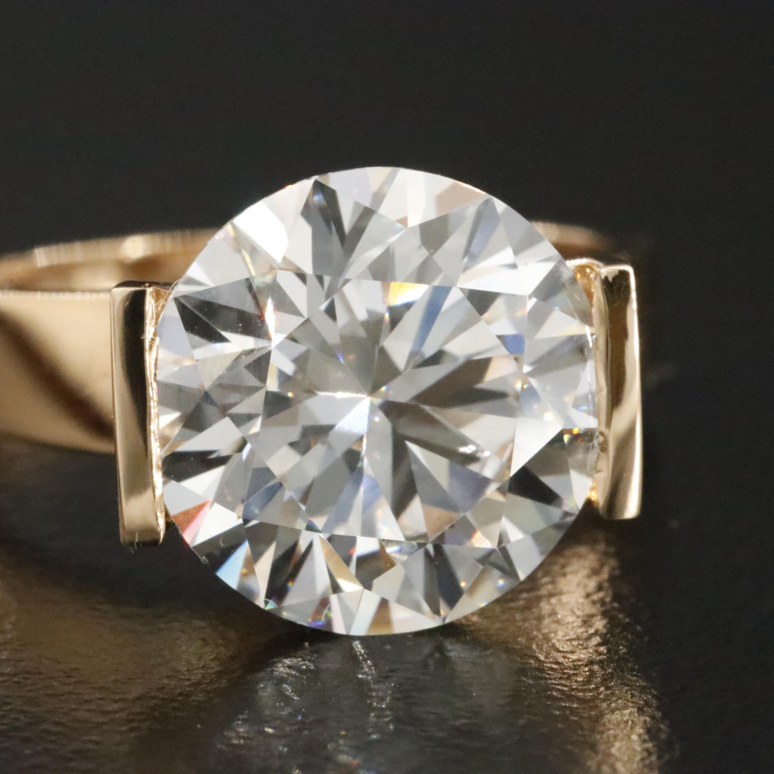 18K 5.85 CT Lab Grown Diamond Solitaire Ring with IGI Report