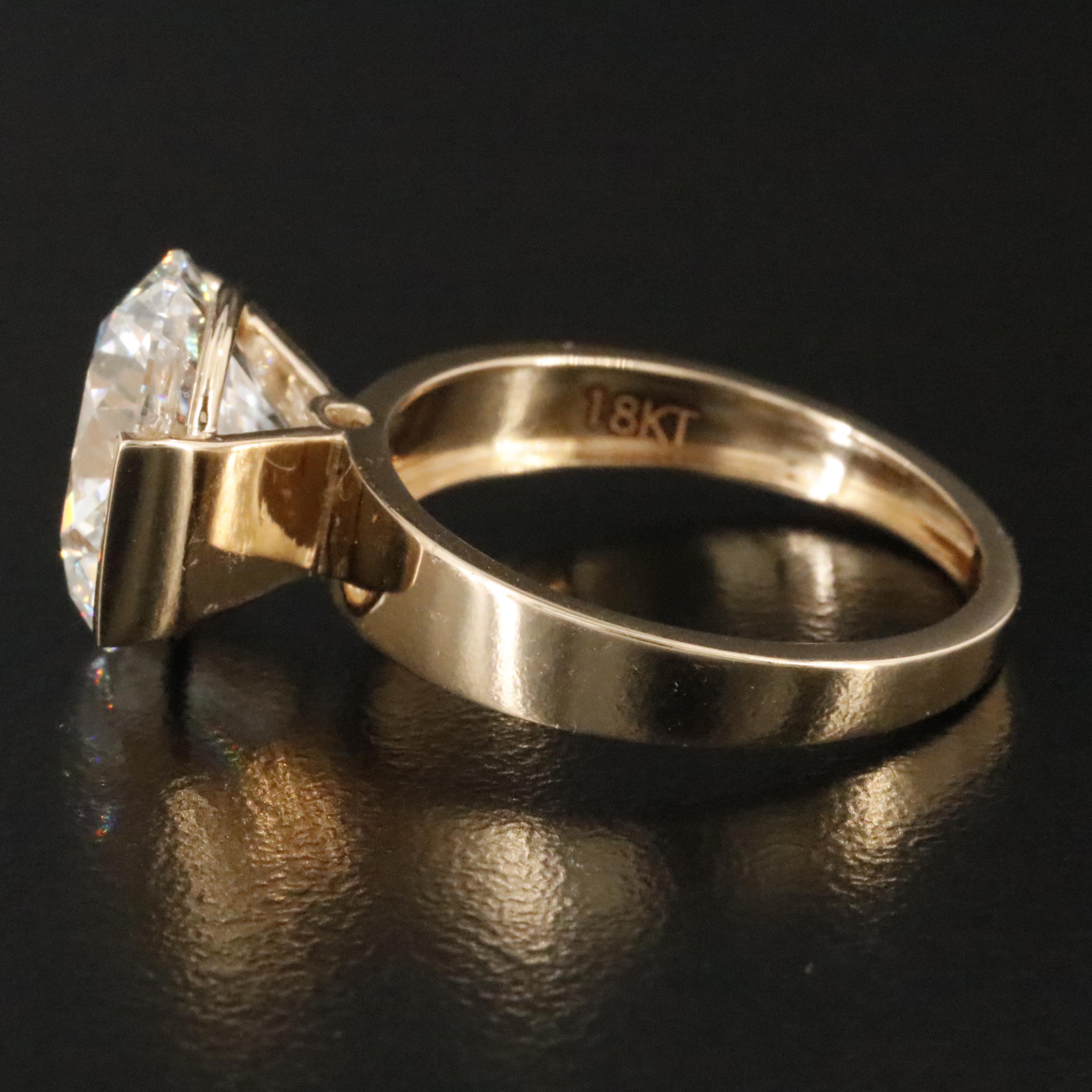 18K 5.85 CT Lab Grown Diamond Solitaire Ring with IGI Report