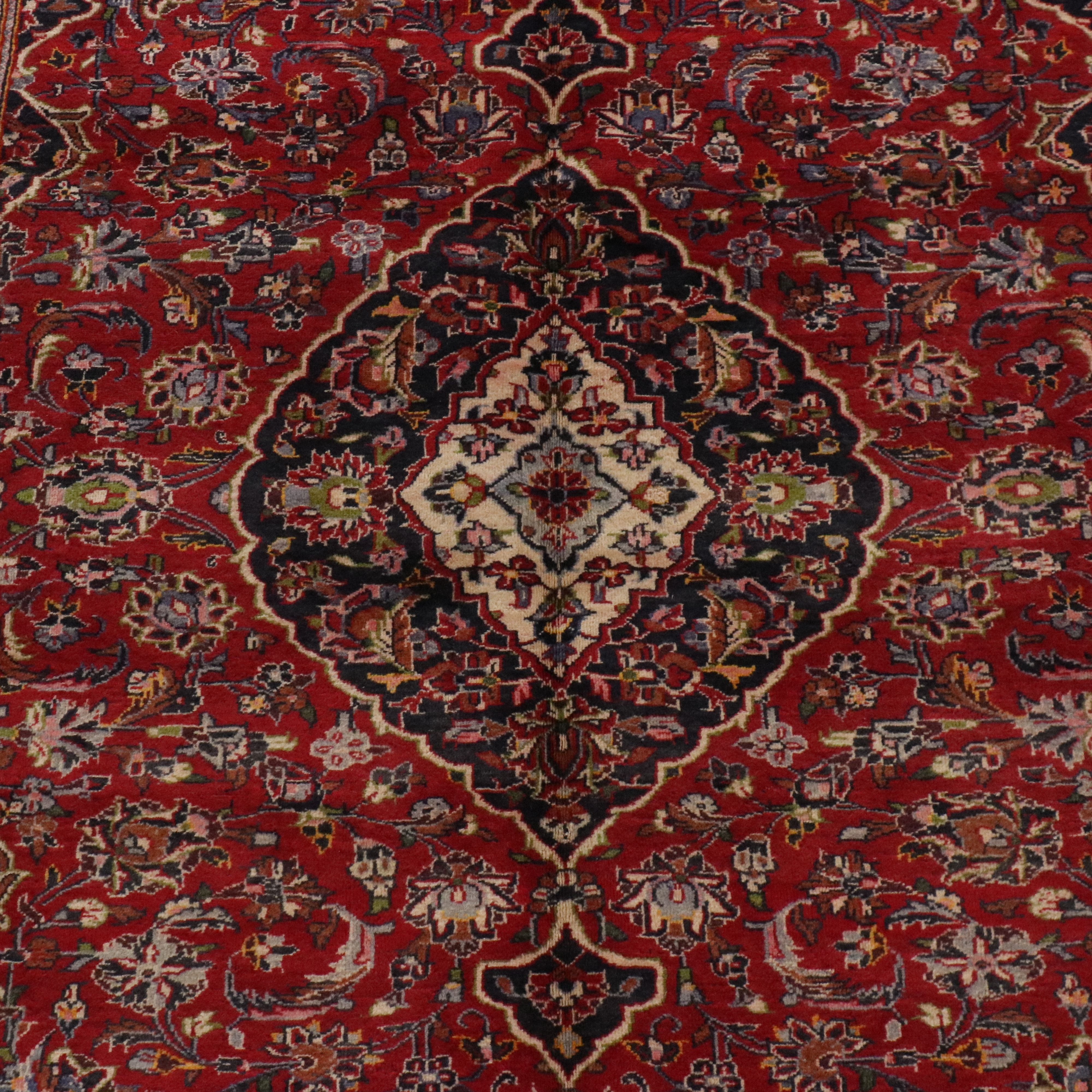 6'2 x 9'8 Hand-Knotted Persian Kashan Area Rug