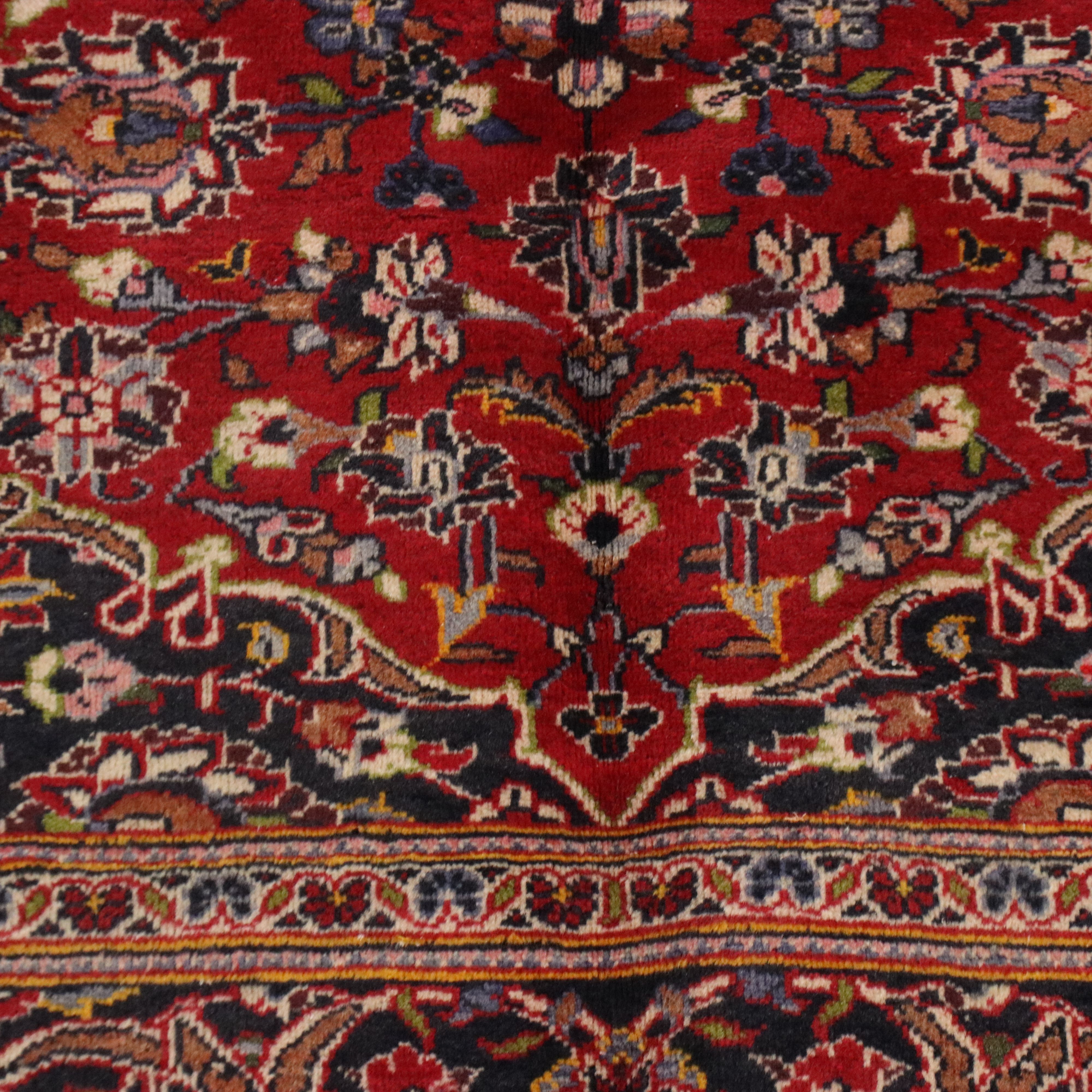 6'2 x 9'8 Hand-Knotted Persian Kashan Area Rug