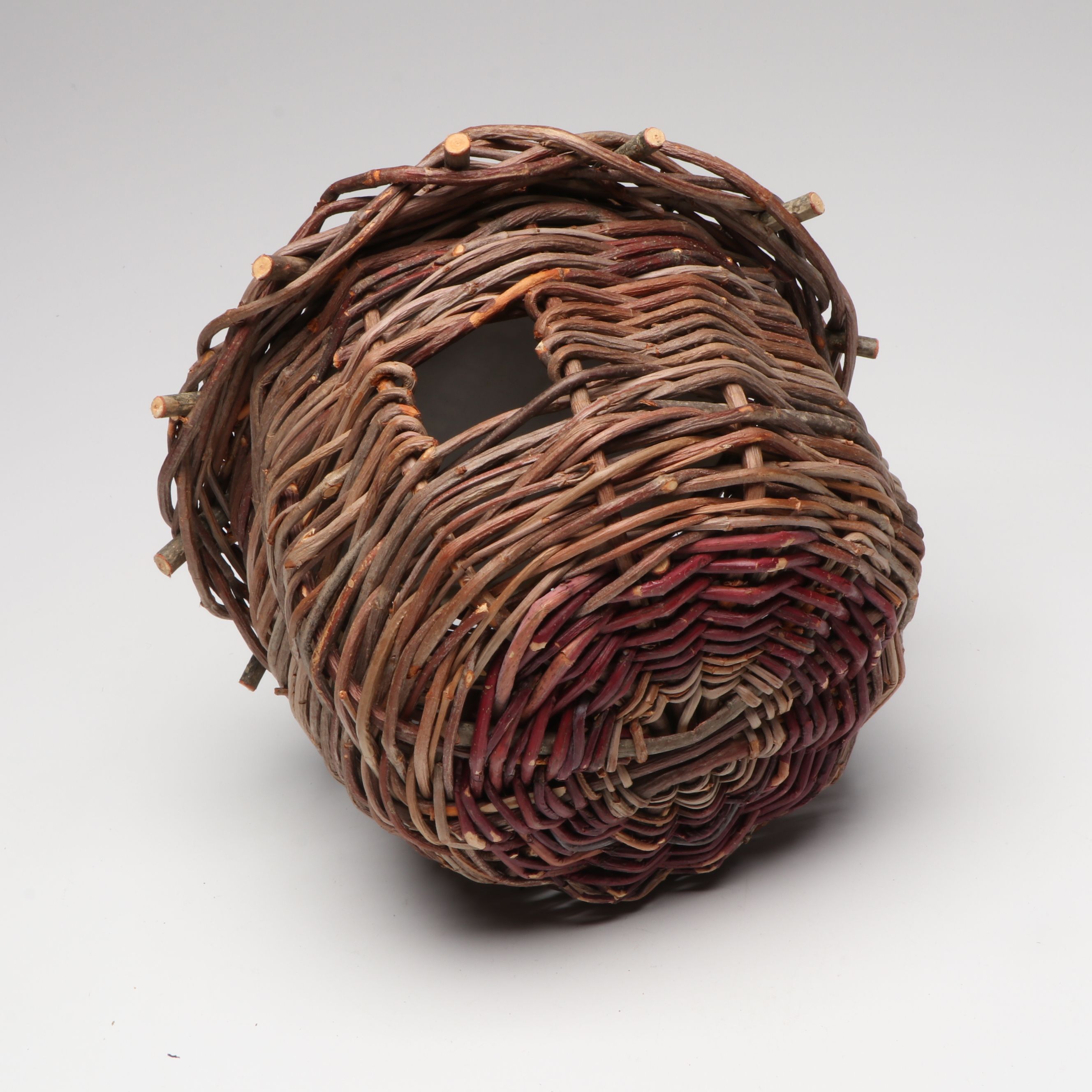 Nova Scotian Mrs. Wilmot Micmac Ash Basket and Mr. Hiltz Witherod Birdhouse