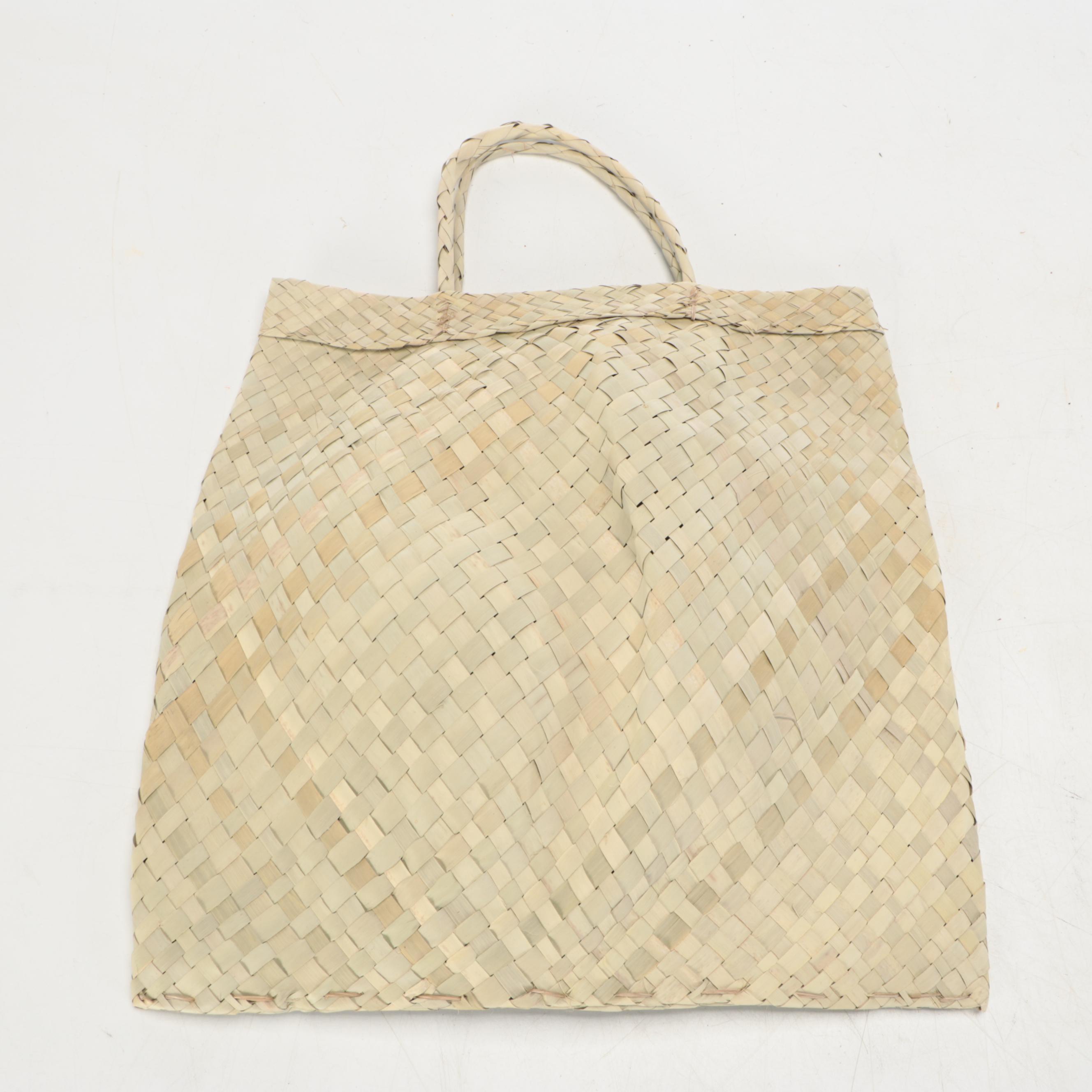 Haitian Woven Coconut Palm and Sisal Fiber Shopping Bags