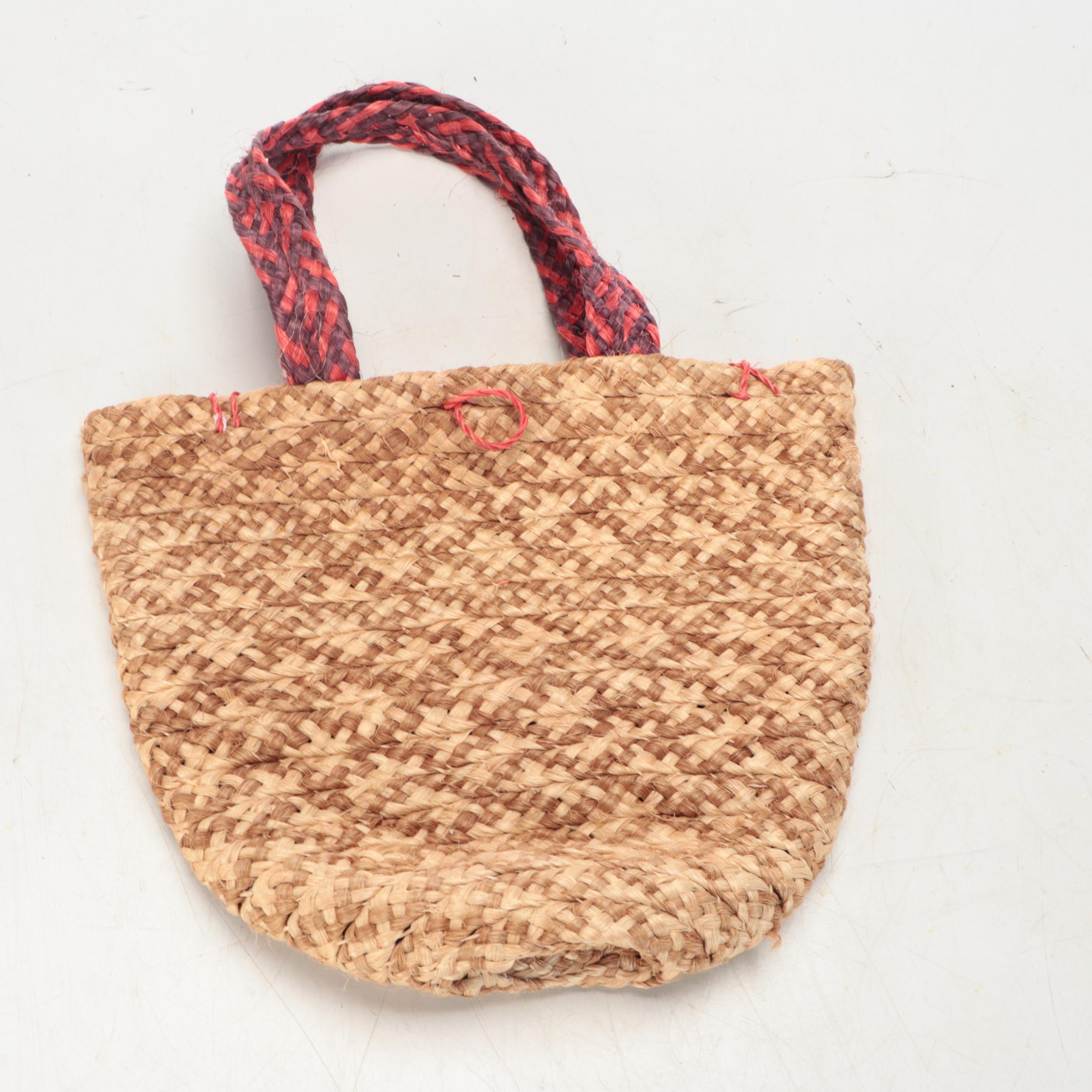 Haitian Woven Coconut Palm and Sisal Fiber Shopping Bags