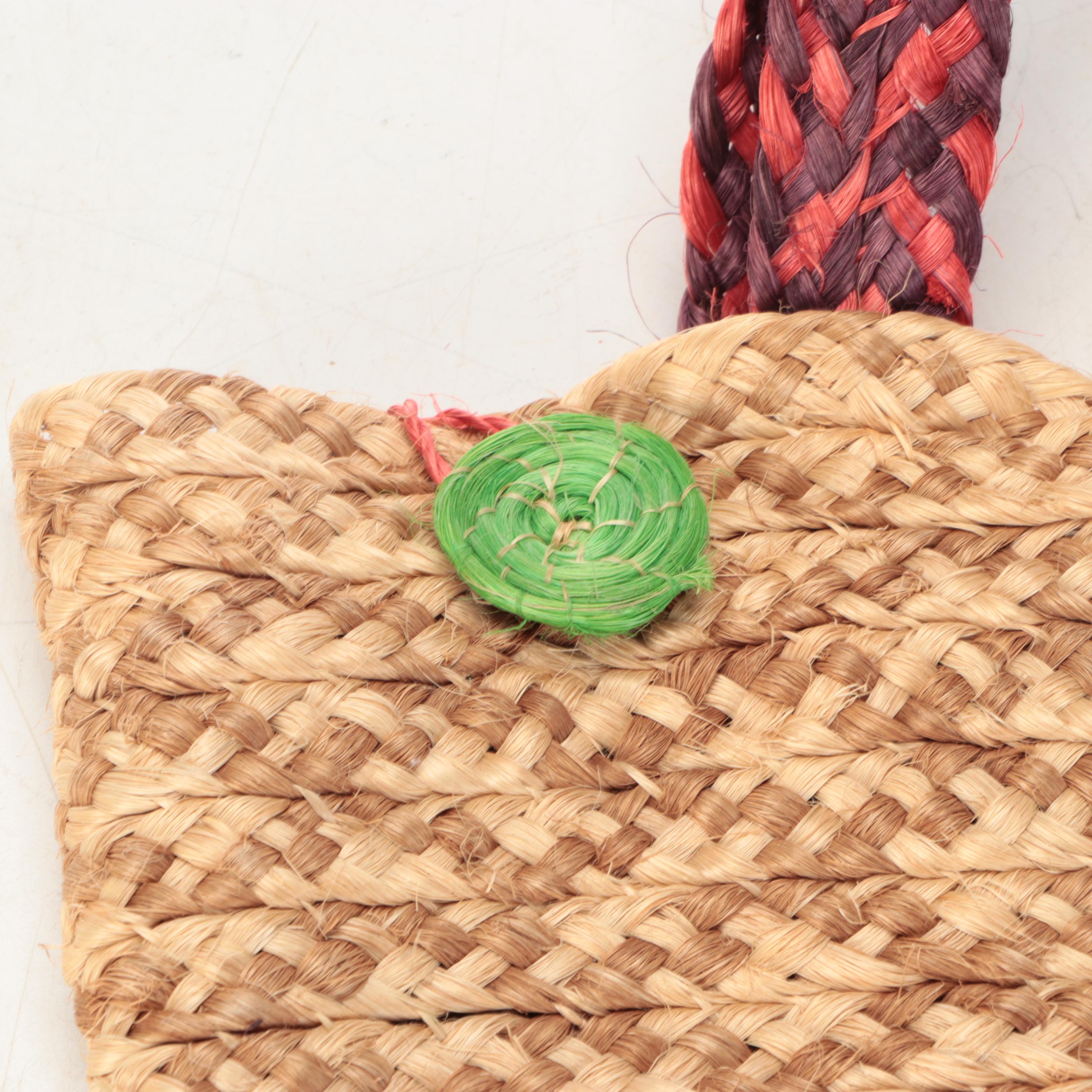 Haitian Woven Coconut Palm and Sisal Fiber Shopping Bags