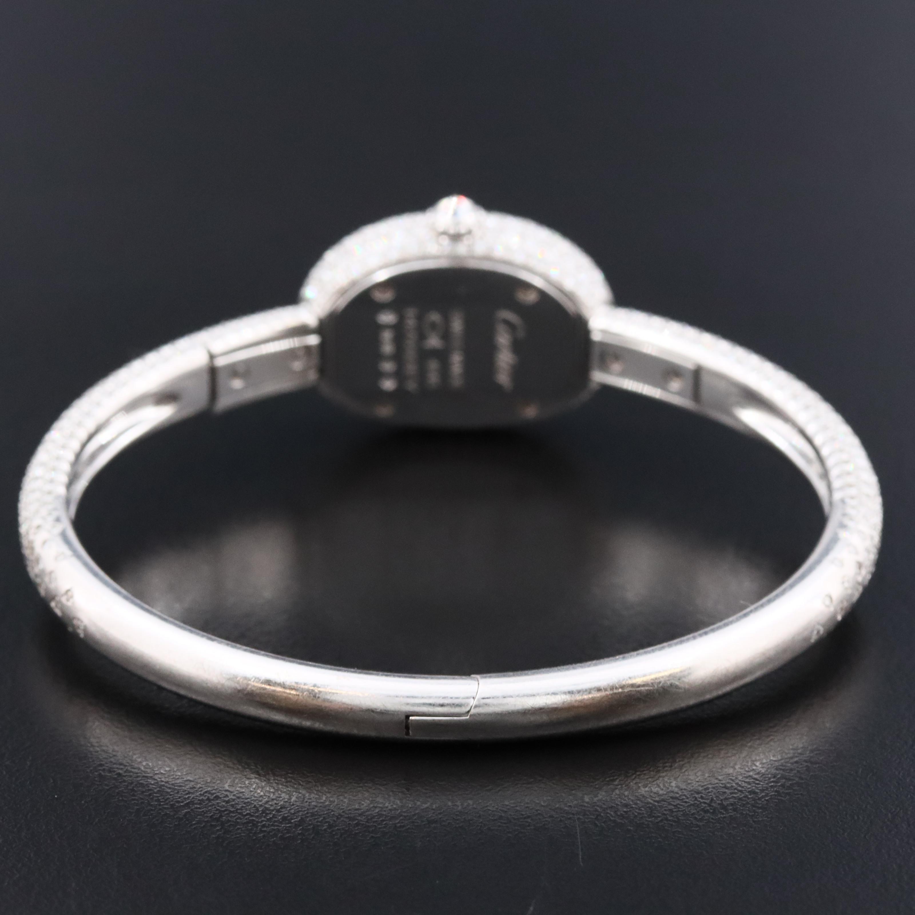 18K Cartier Baignoire Mini Model 5.00 CTW Factory Pavé Diamond Watch