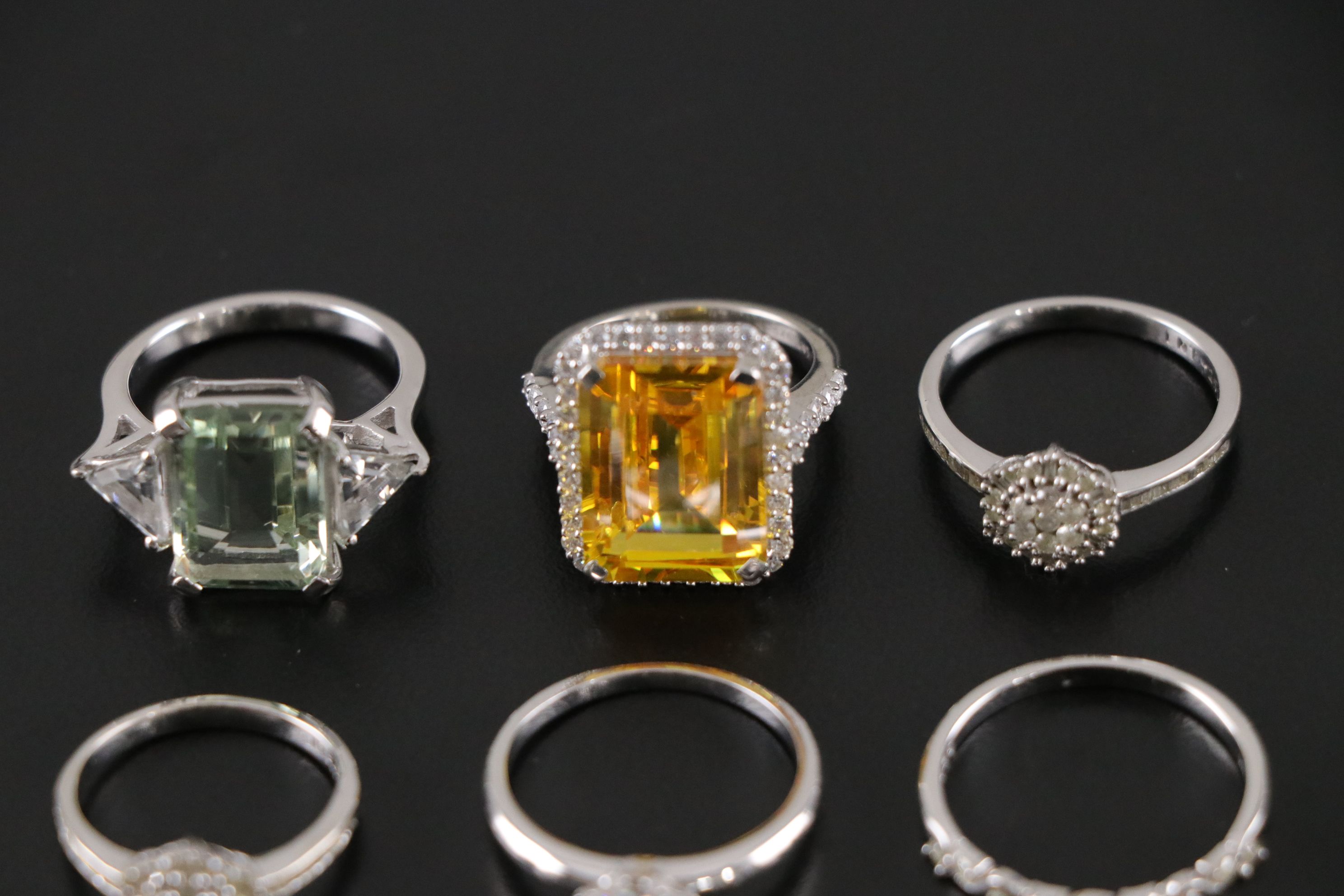 14 Assorted Sterling Silver Rings, Earrings and Necklace