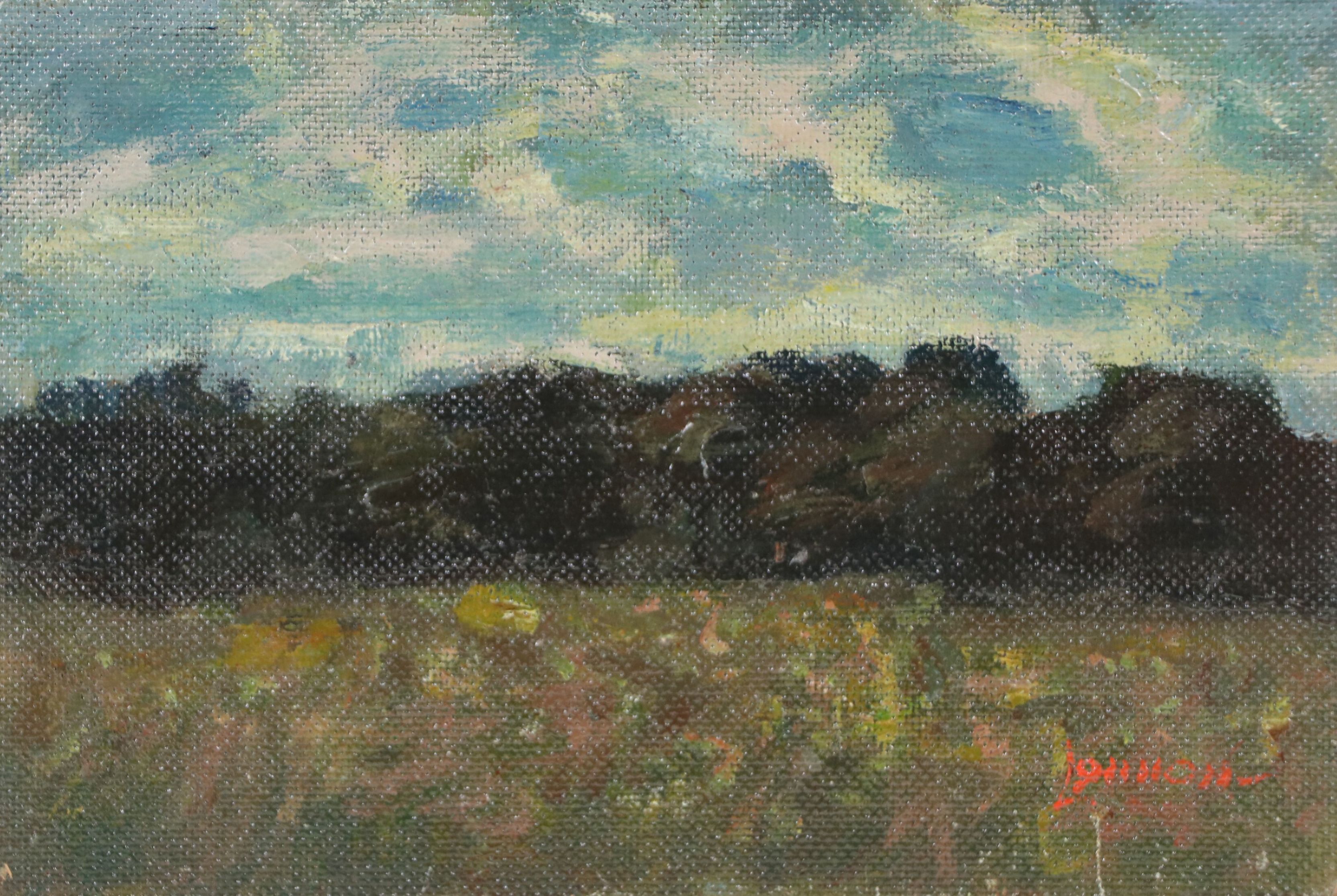 Bernard Lennon Rural Landscape Oil Painting, Mid to Late 20th Century