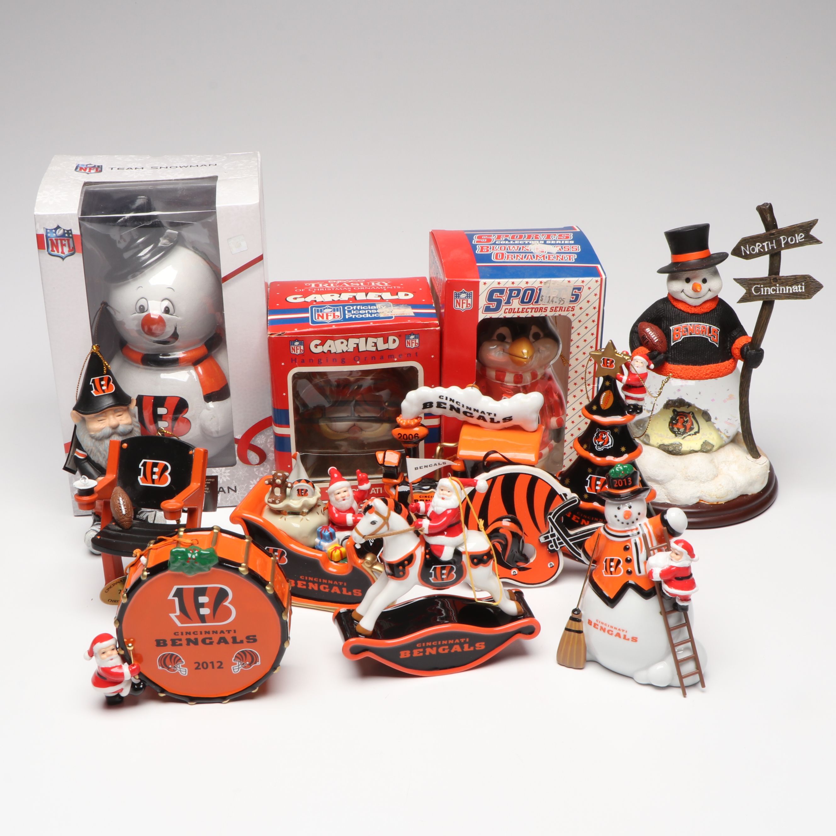 The Danbury Mint and Other Cincinnati Bengals Christmas Ornaments and Décor