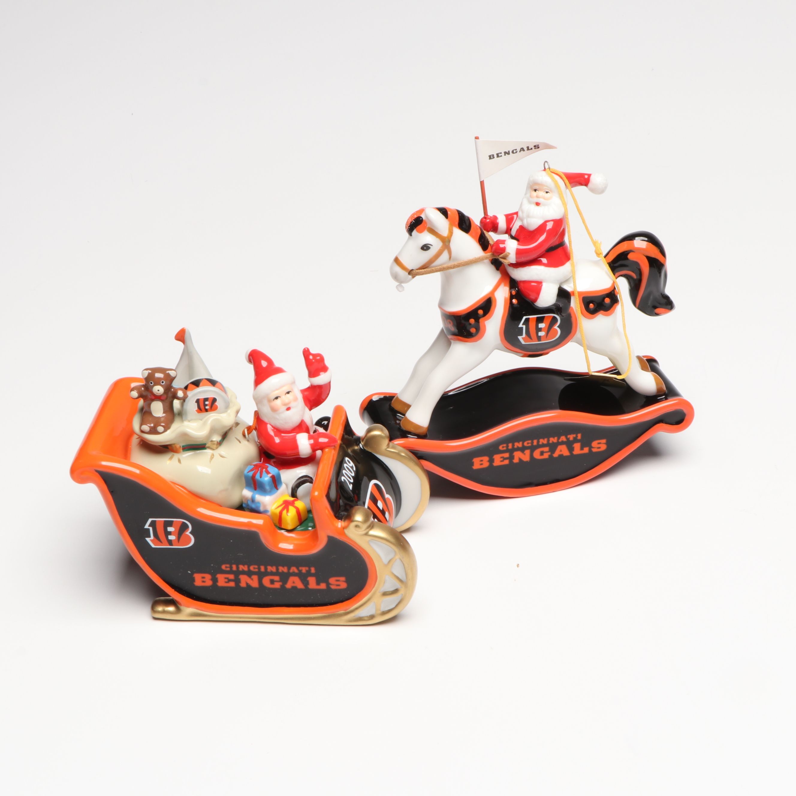 The Danbury Mint and Other Cincinnati Bengals Christmas Ornaments and Décor