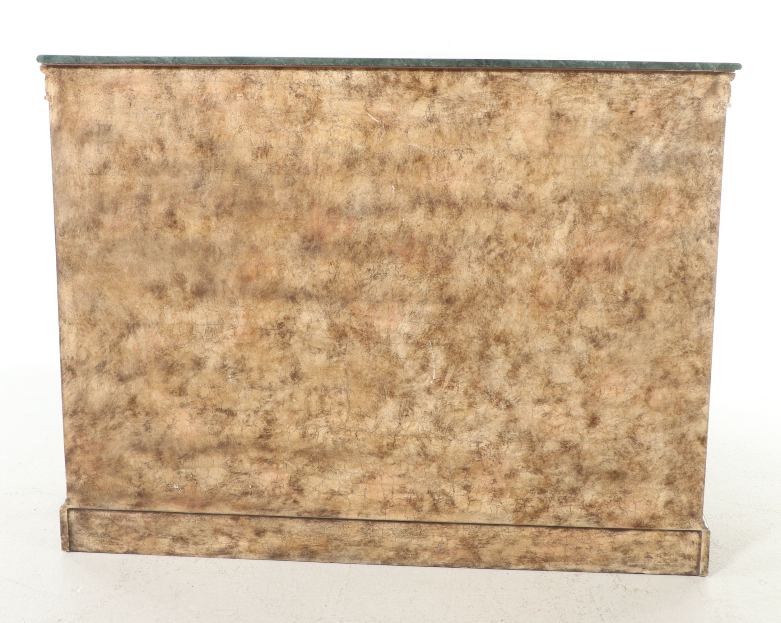 Gustavian Style Paint-Decorated Wooden Glass Front Cabinet, 20th Century