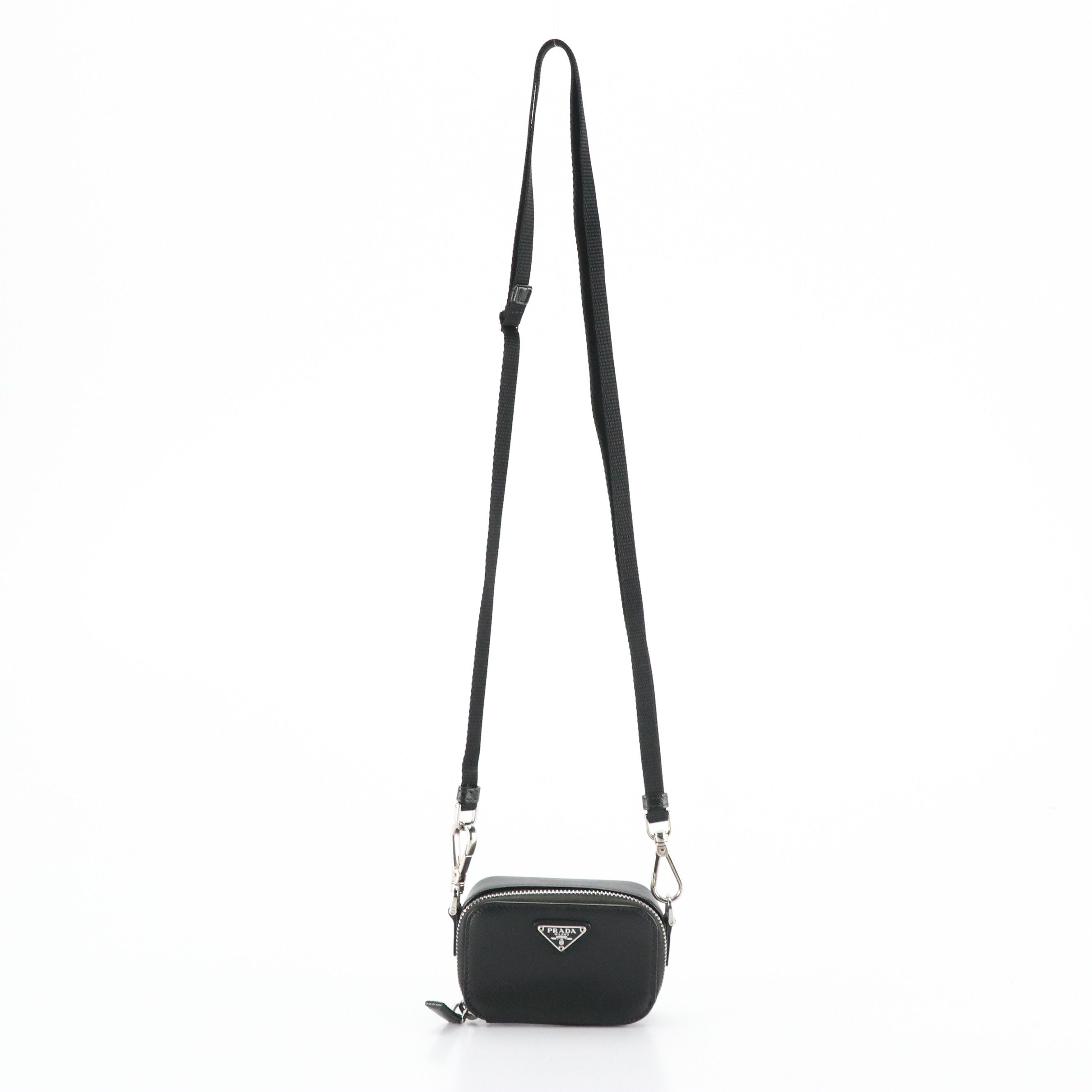 Prada Mini Travel Bag in Black Saffiano Leather