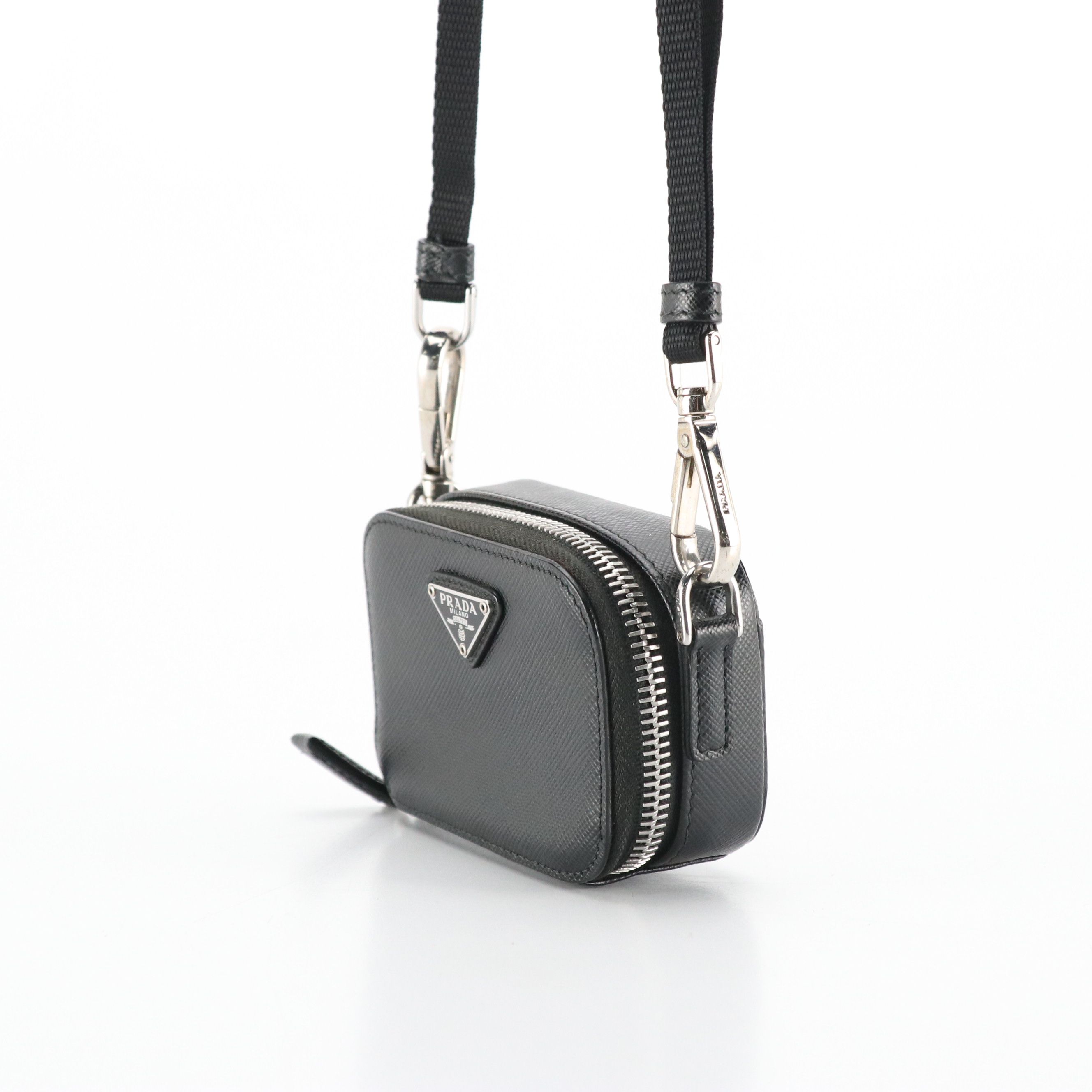 Prada Mini Travel Bag in Black Saffiano Leather