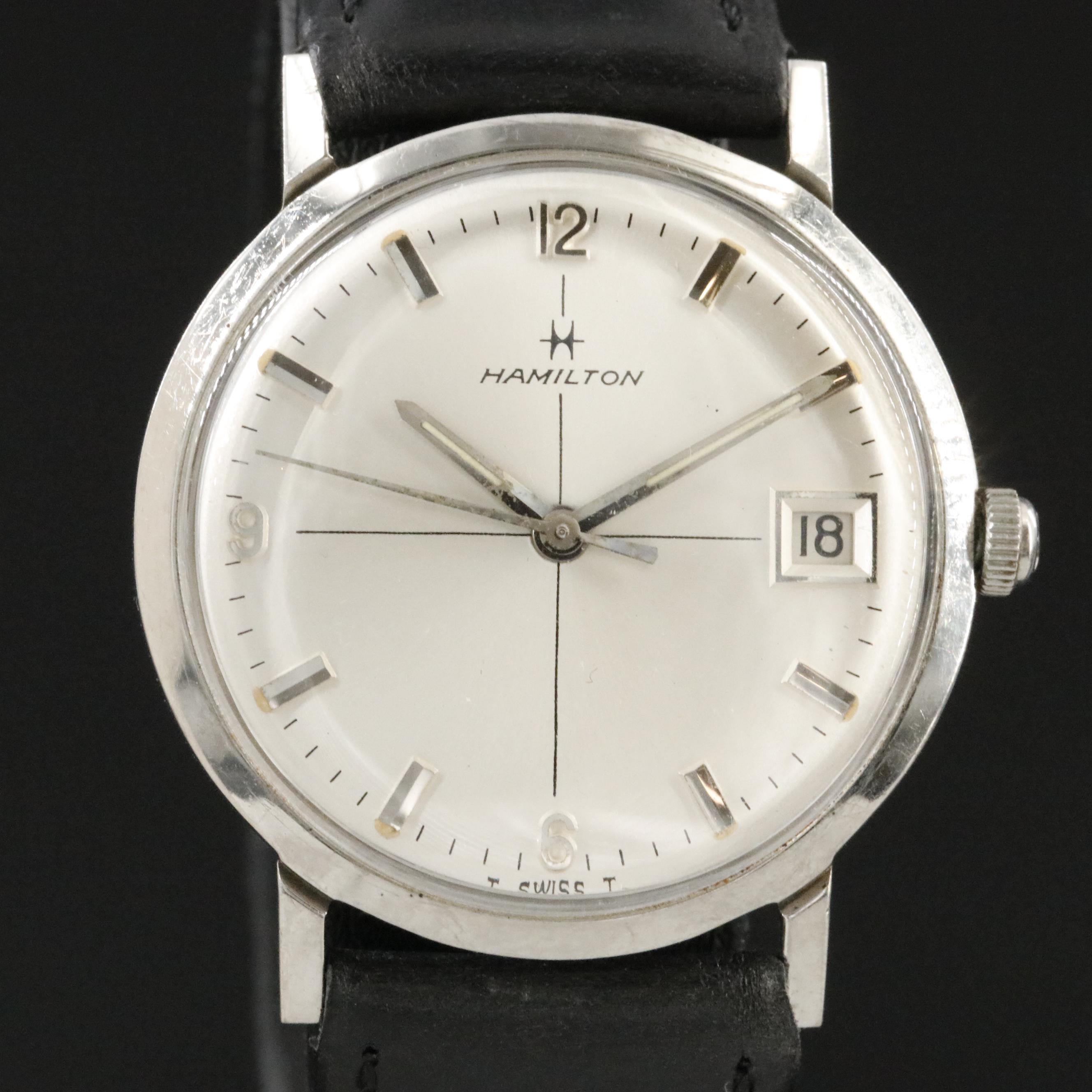 Hamilton Dateline S-575 Stainless Steel Stem Wind Watch