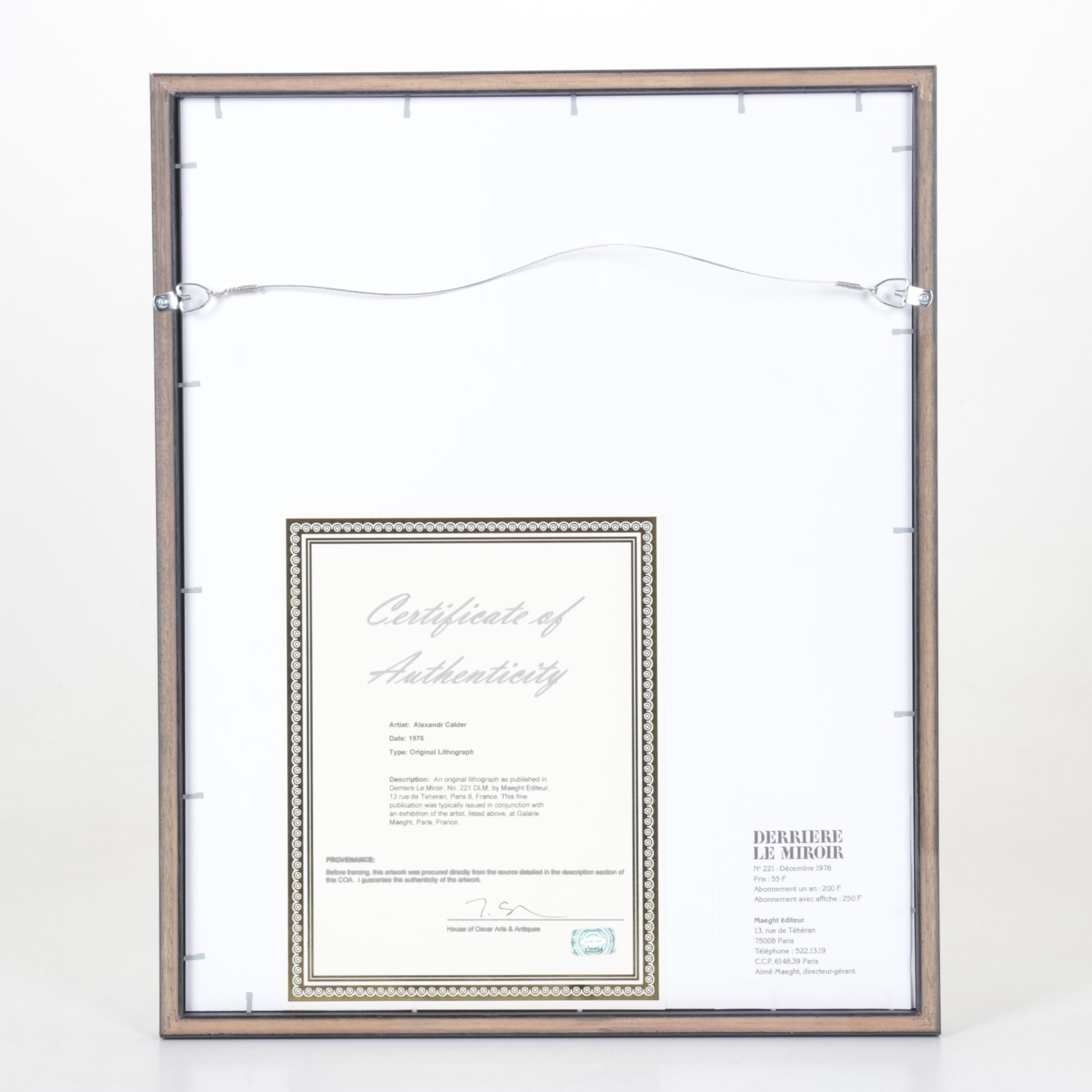 Alexander Calder Abstract Color Lithograph for "Derrière le Miroir," 1976