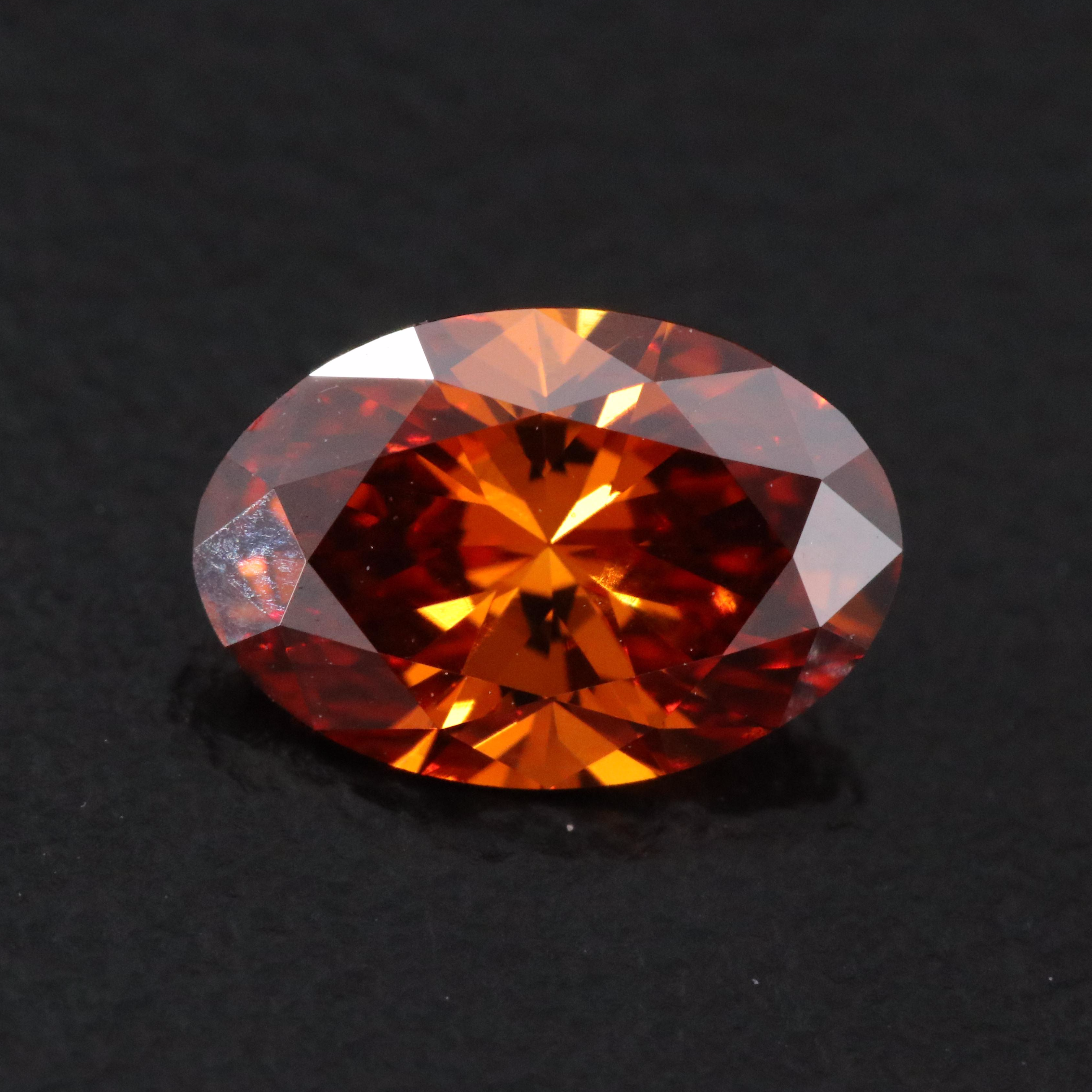Loose 1.02 CT Lab Grown Fancy Orange Diamond with IGI Report
