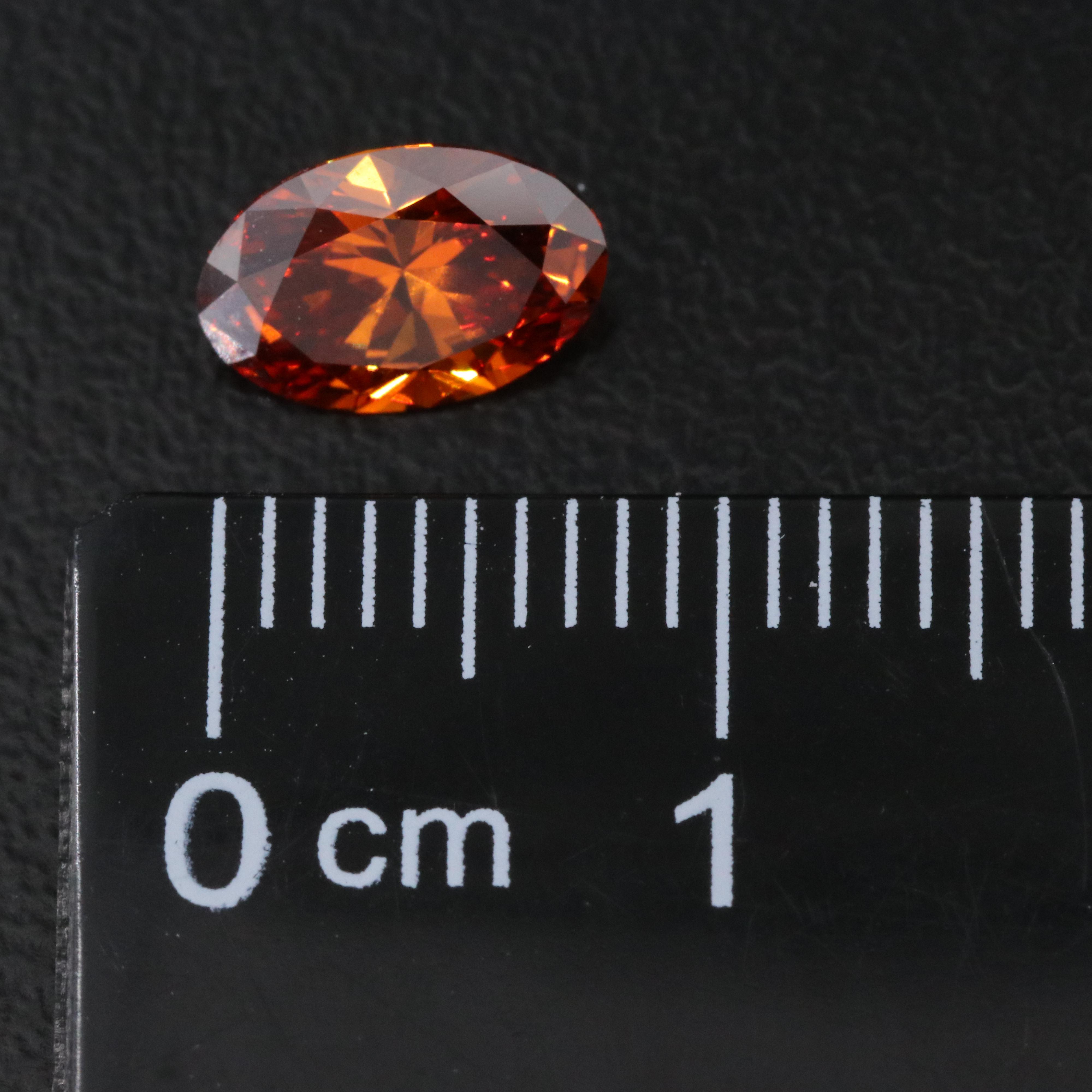 Loose 1.02 CT Lab Grown Fancy Orange Diamond with IGI Report
