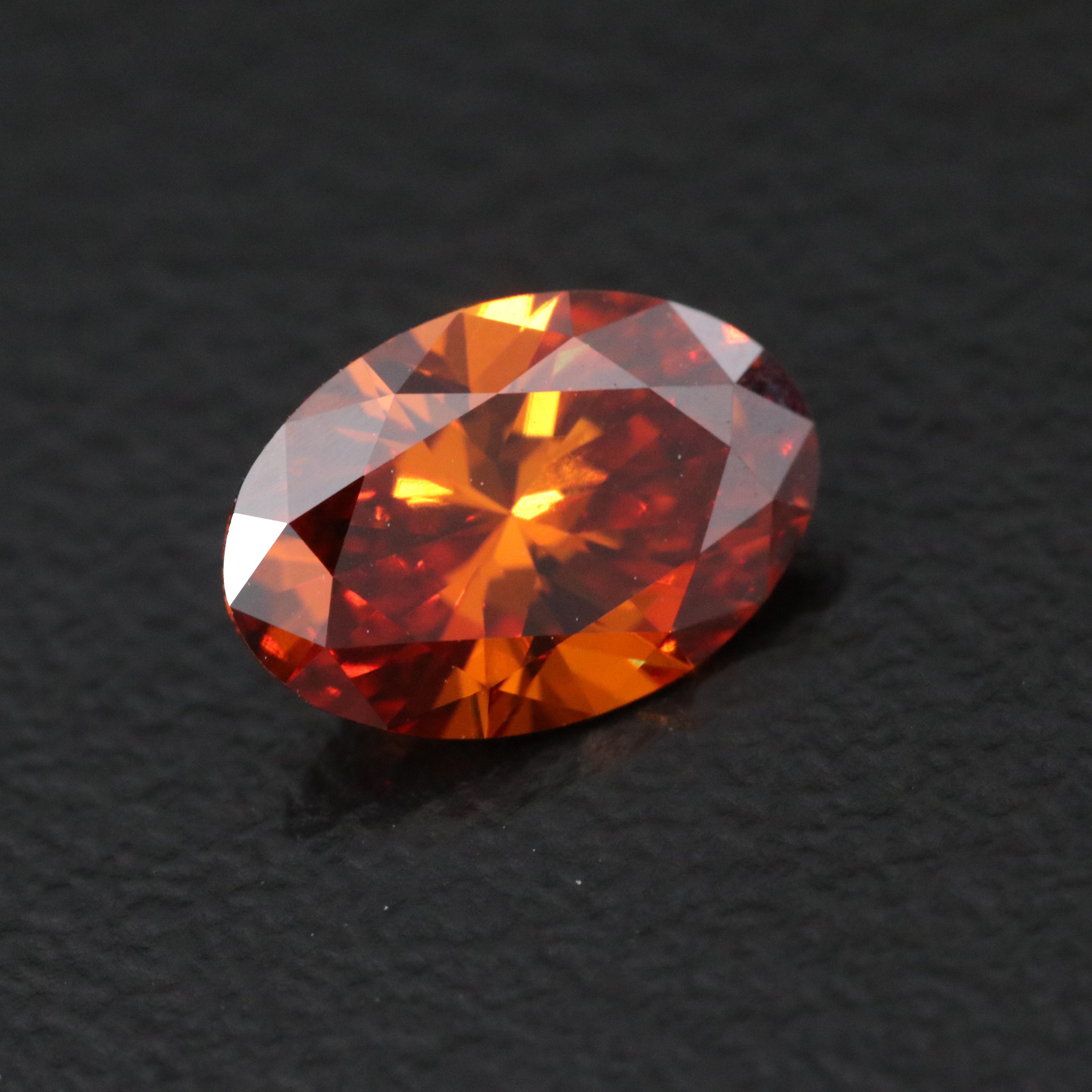 Loose 1.02 CT Lab Grown Fancy Orange Diamond with IGI Report