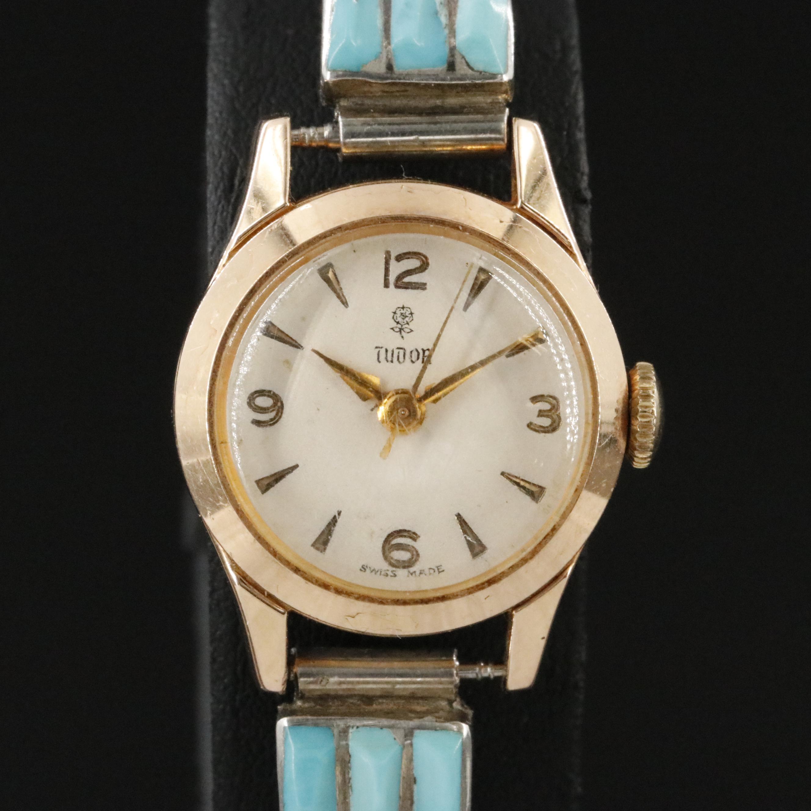 Vintage Tudor Watch Set in Turquoise Band