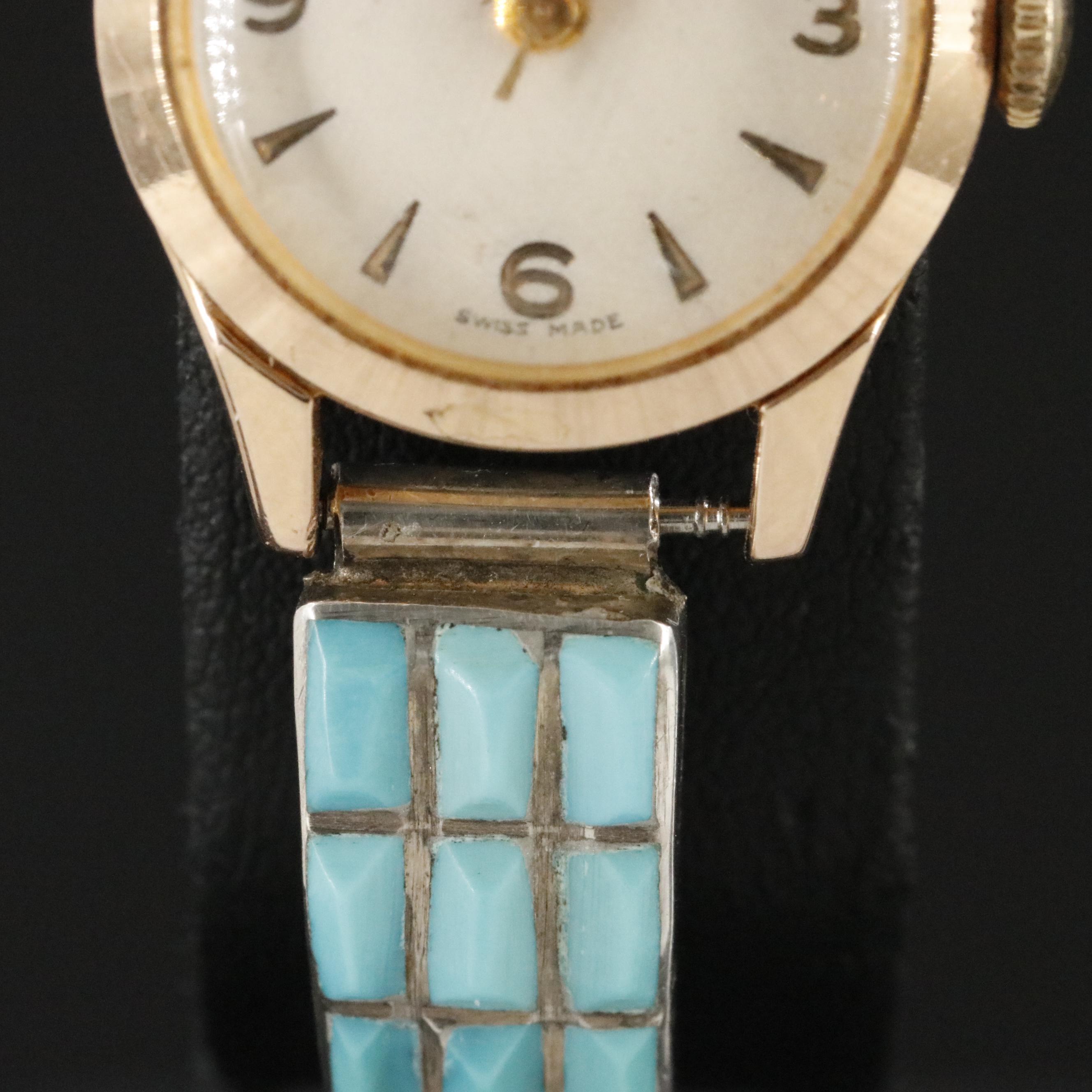 Vintage Tudor Watch Set in Turquoise Band