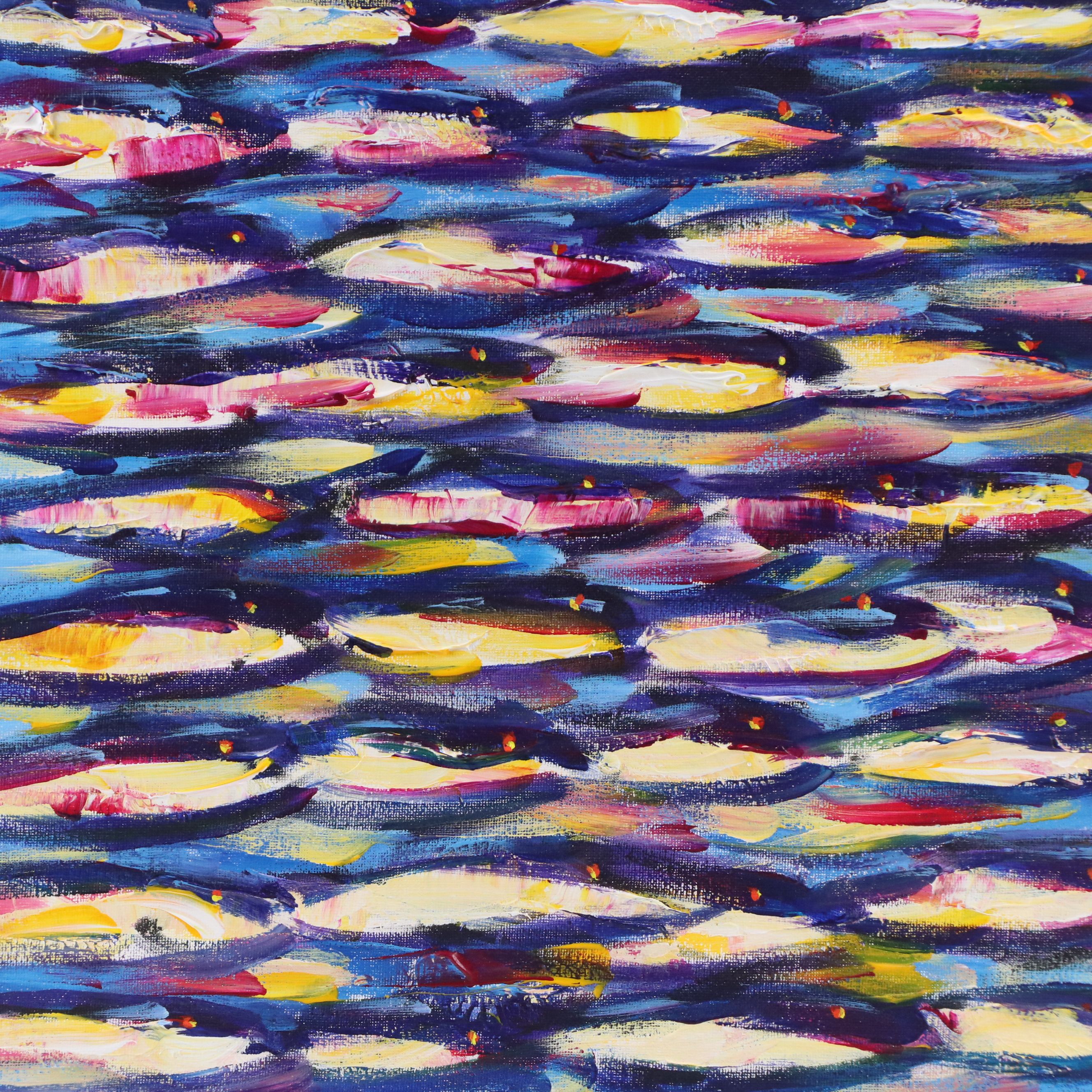 Elle Raines Modern Acrylic Painting "School of Sardines #14," 21st Century