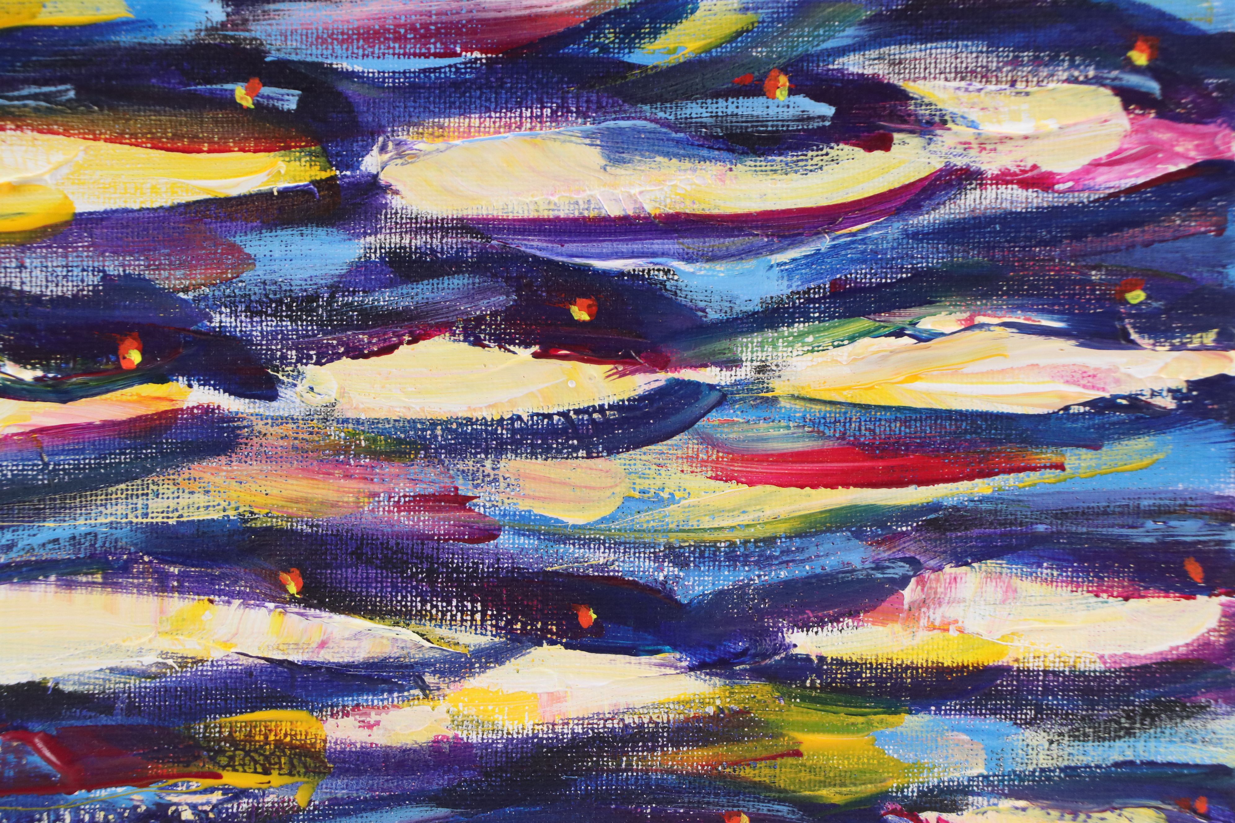 Elle Raines Modern Acrylic Painting "School of Sardines #14," 21st Century