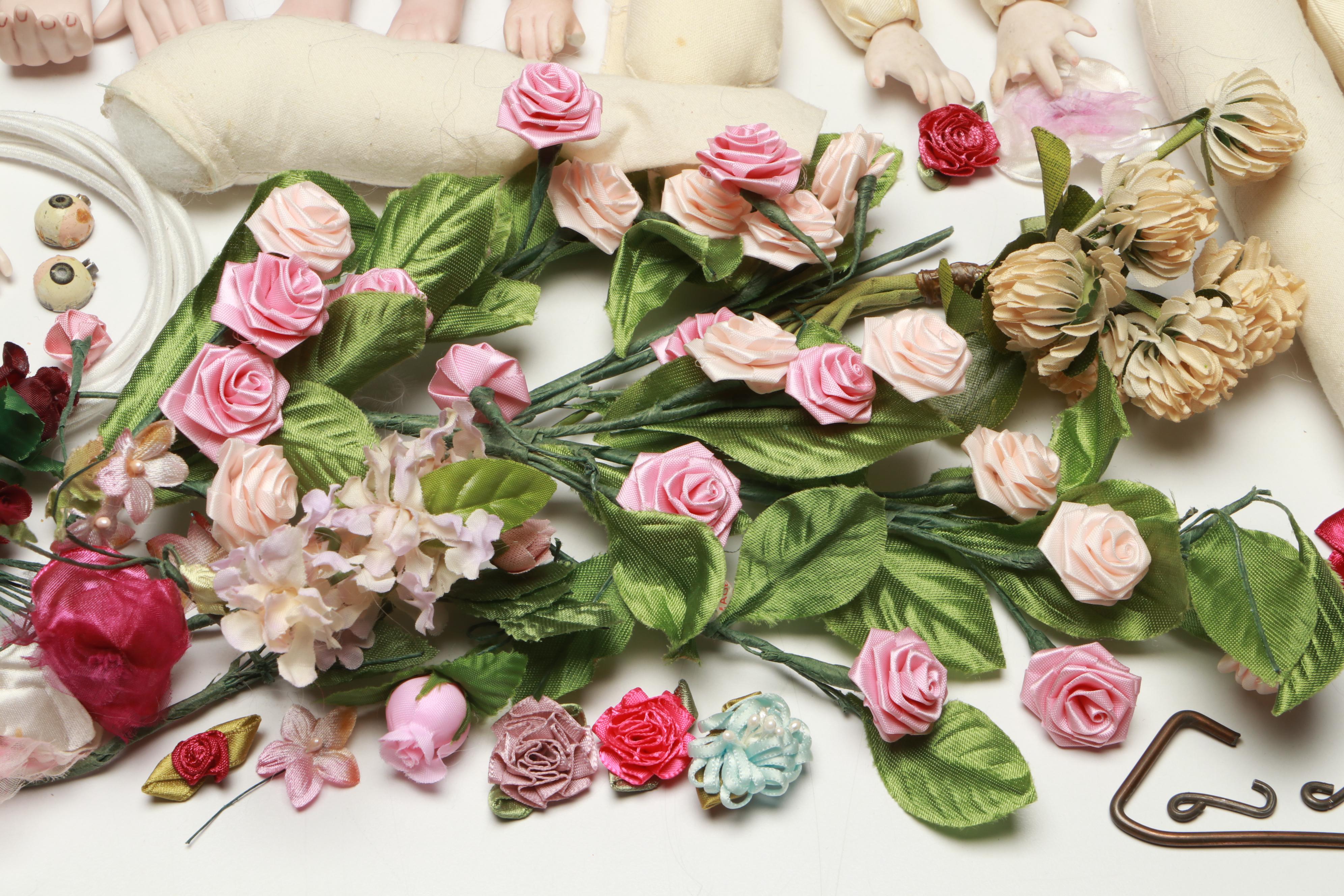 Peter Pan Marionette Dolls with Other Porcelain and Cloth Doll Parts