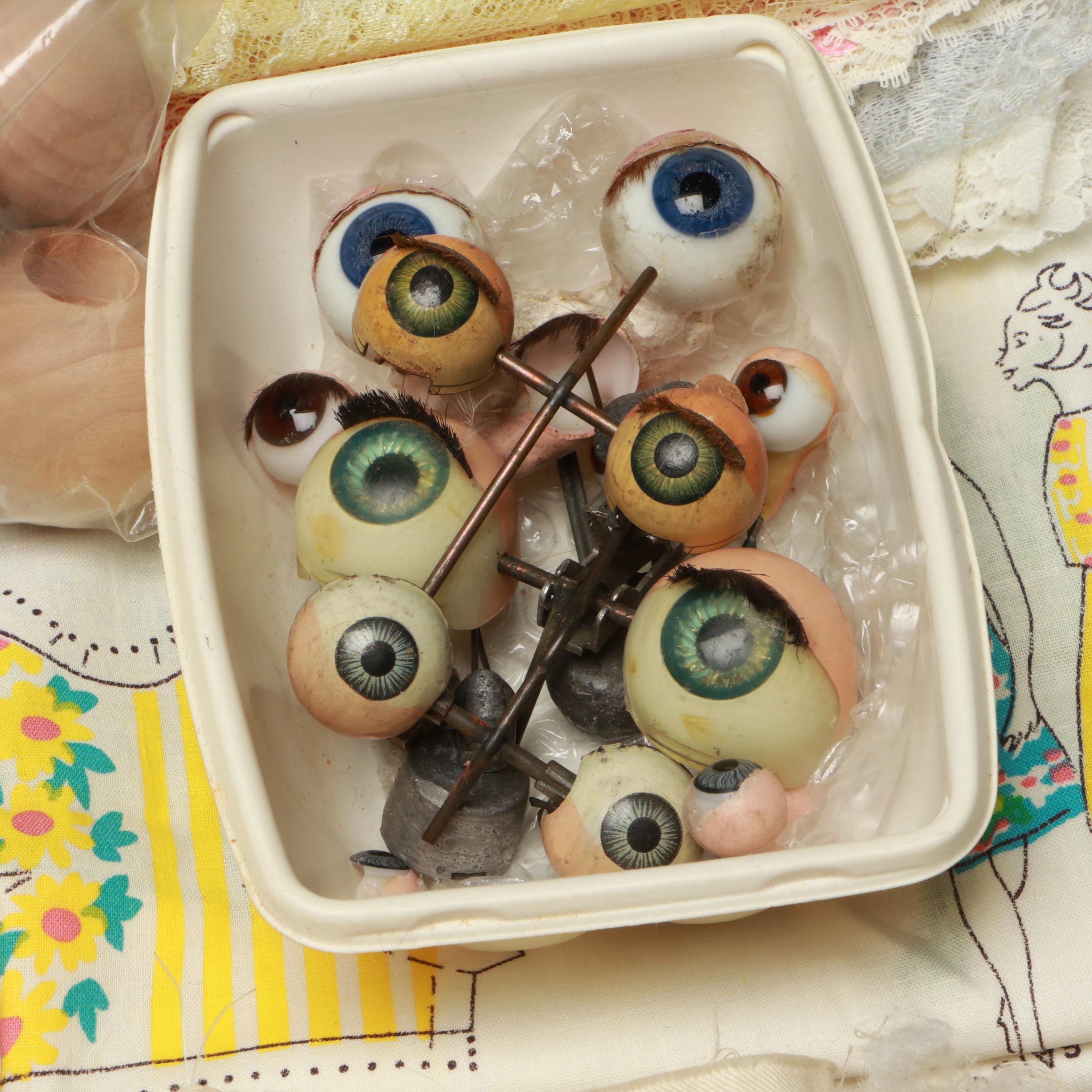 Peter Pan Marionette Dolls with Other Porcelain and Cloth Doll Parts