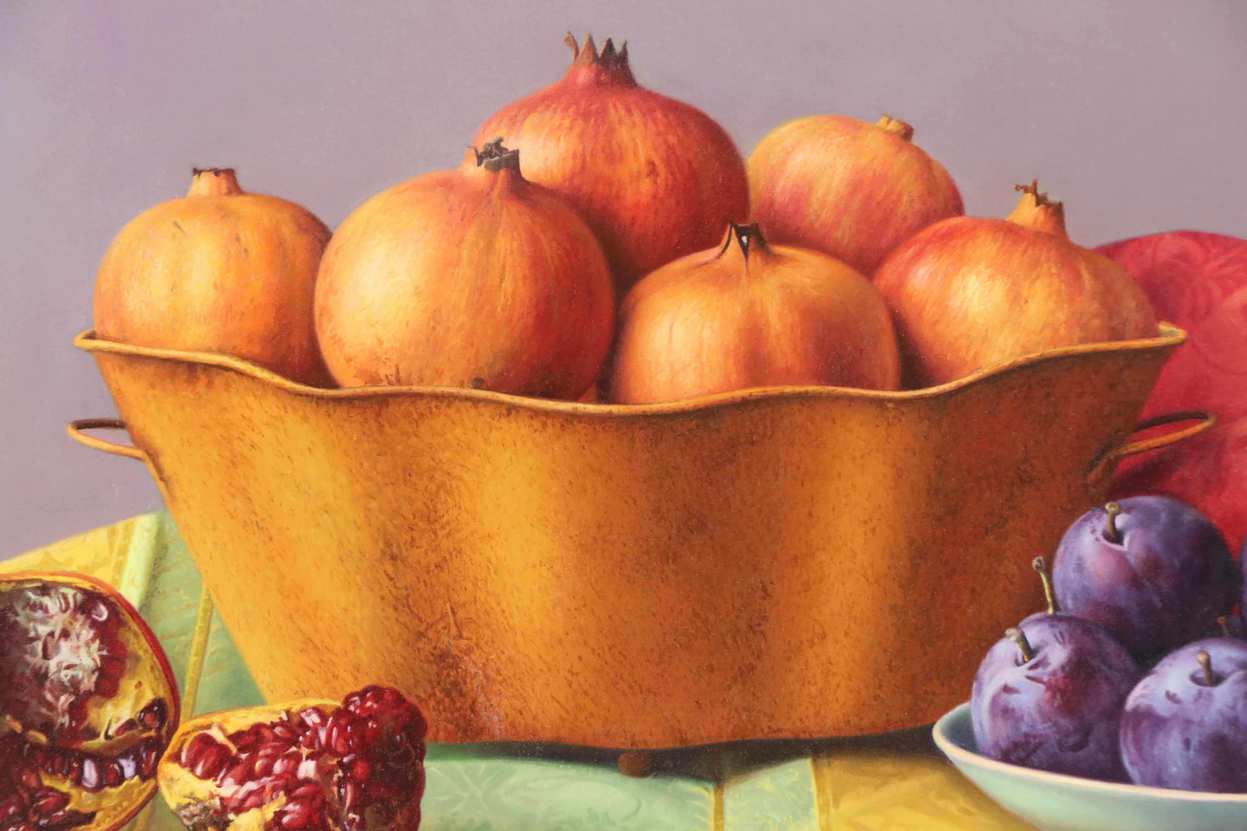 Gerardo Pita Oil Painting of Still Life with Fruits, 1997