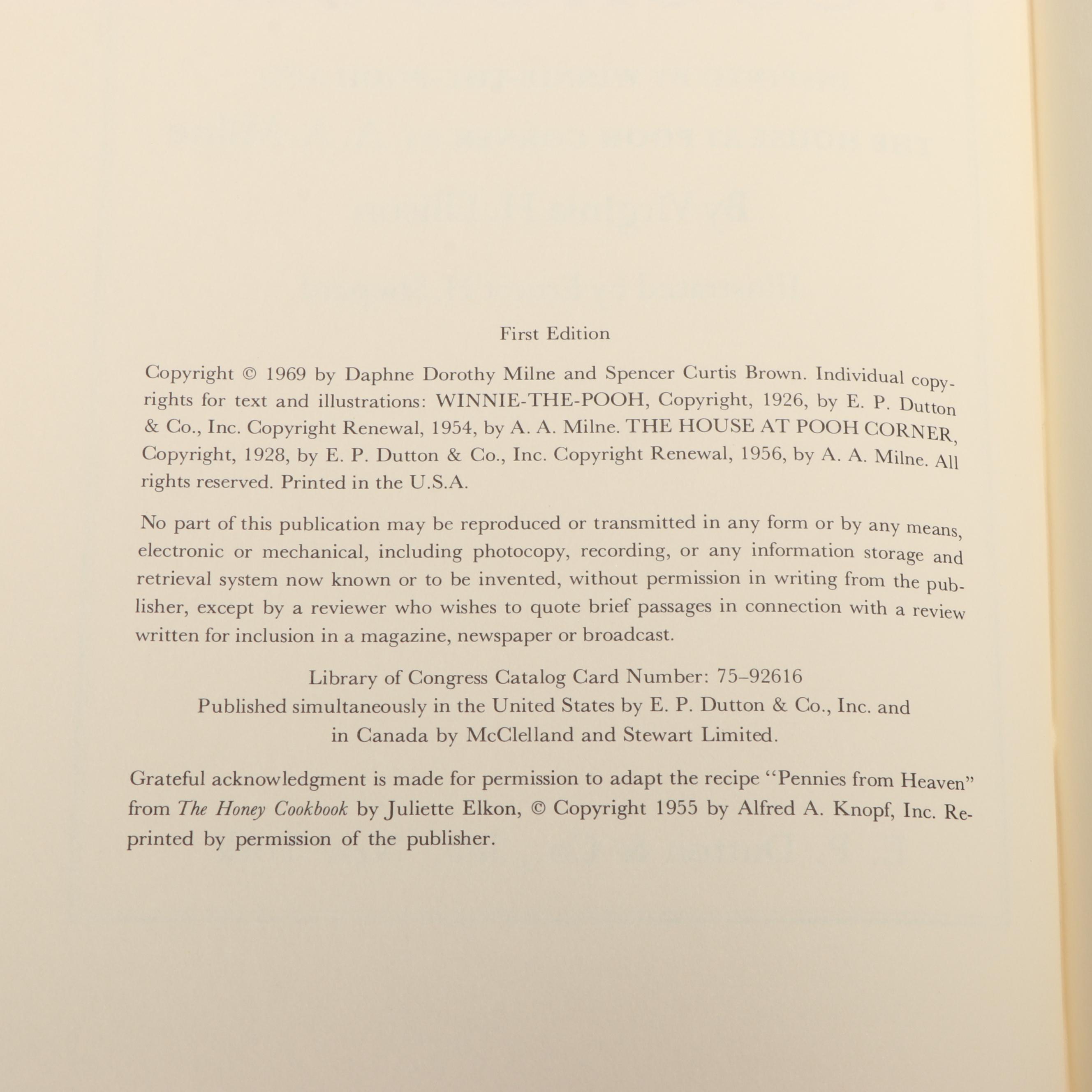 Vintage "The Pooh Cookbook" and "A Little Princess" Children's Books