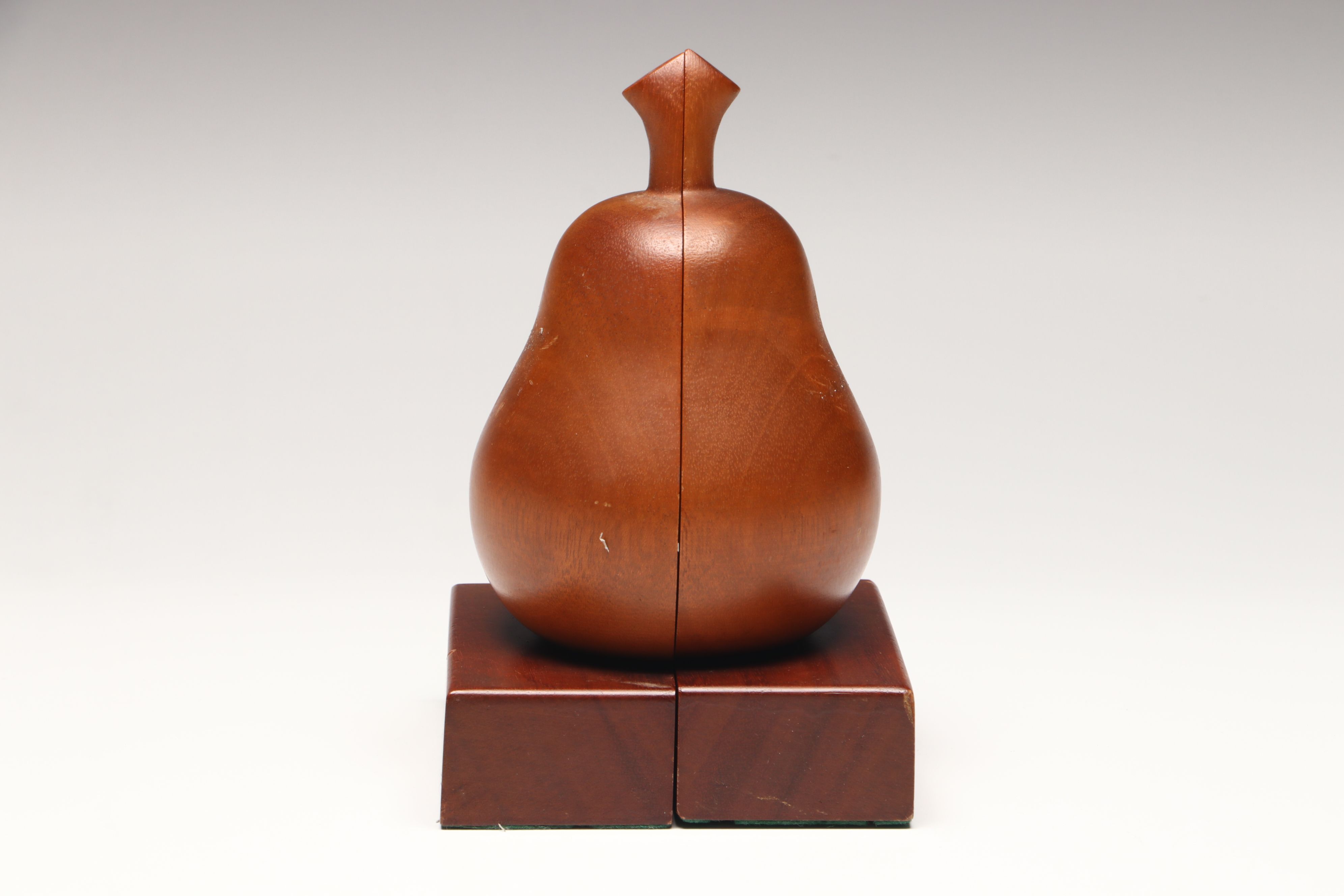 Wood Whittlers Carved Wooden Pear Bookends
