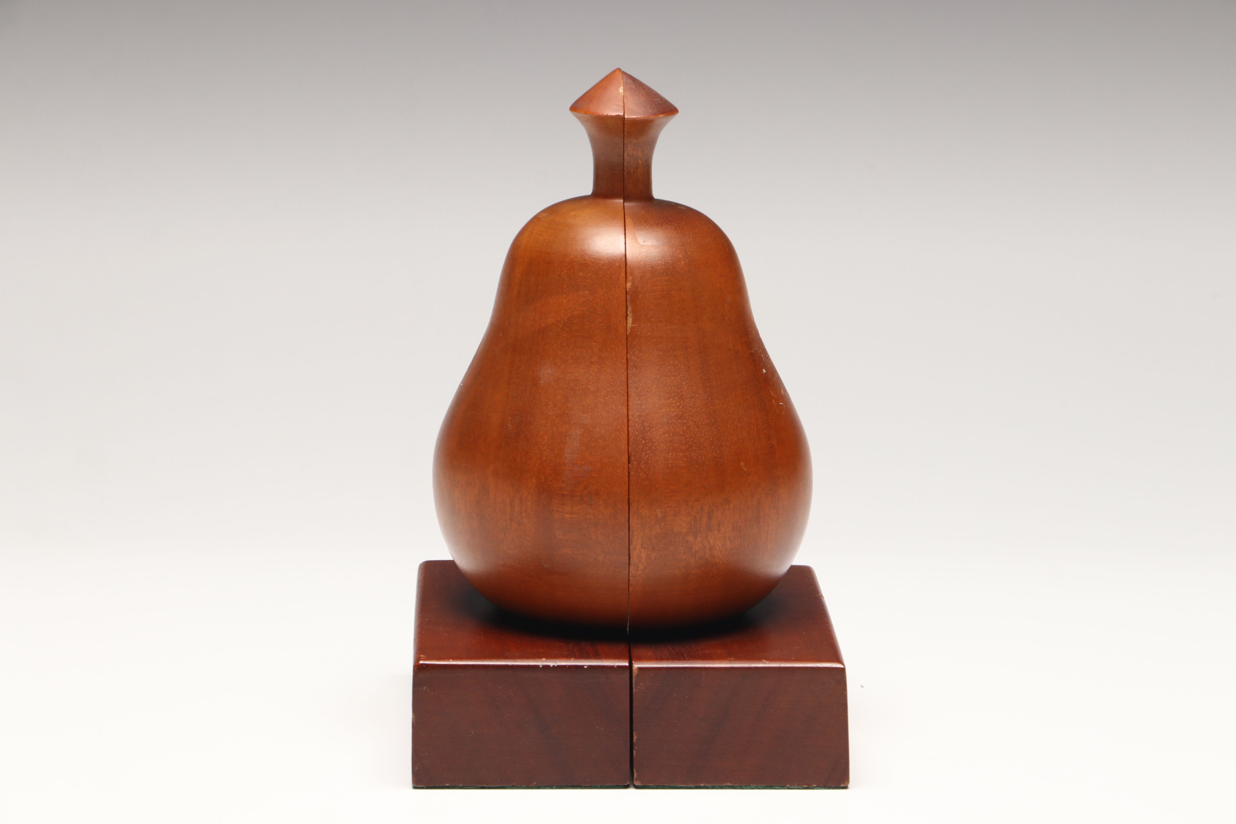 Wood Whittlers Carved Wooden Pear Bookends