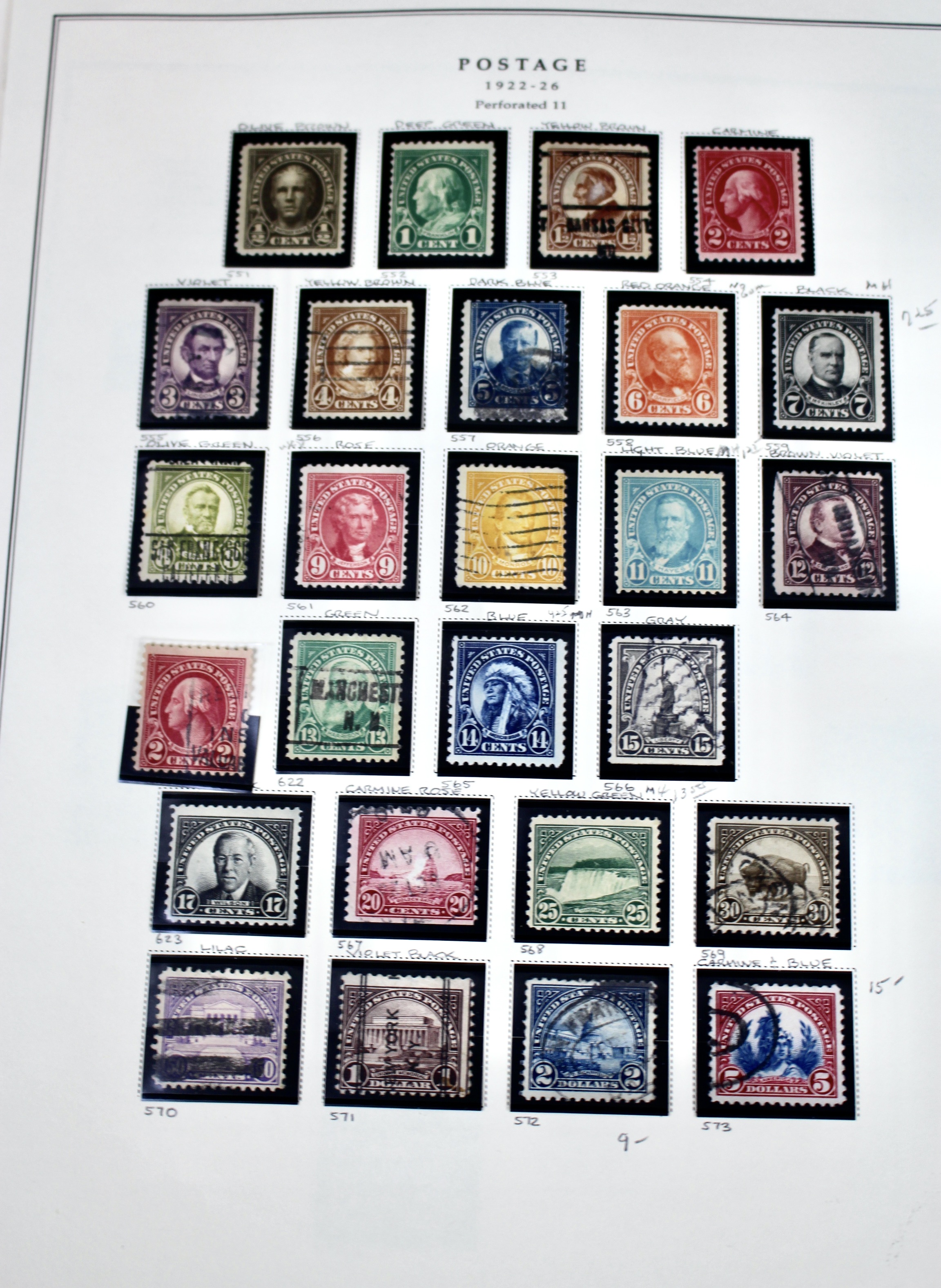 U.S. Postage Stamp Collection, Mint and Used, 1922 to 1968