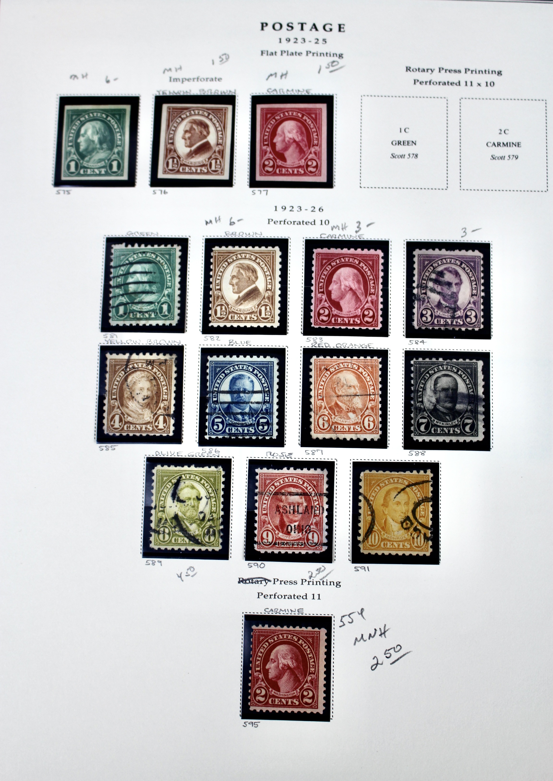 U.S. Postage Stamp Collection, Mint and Used, 1922 to 1968