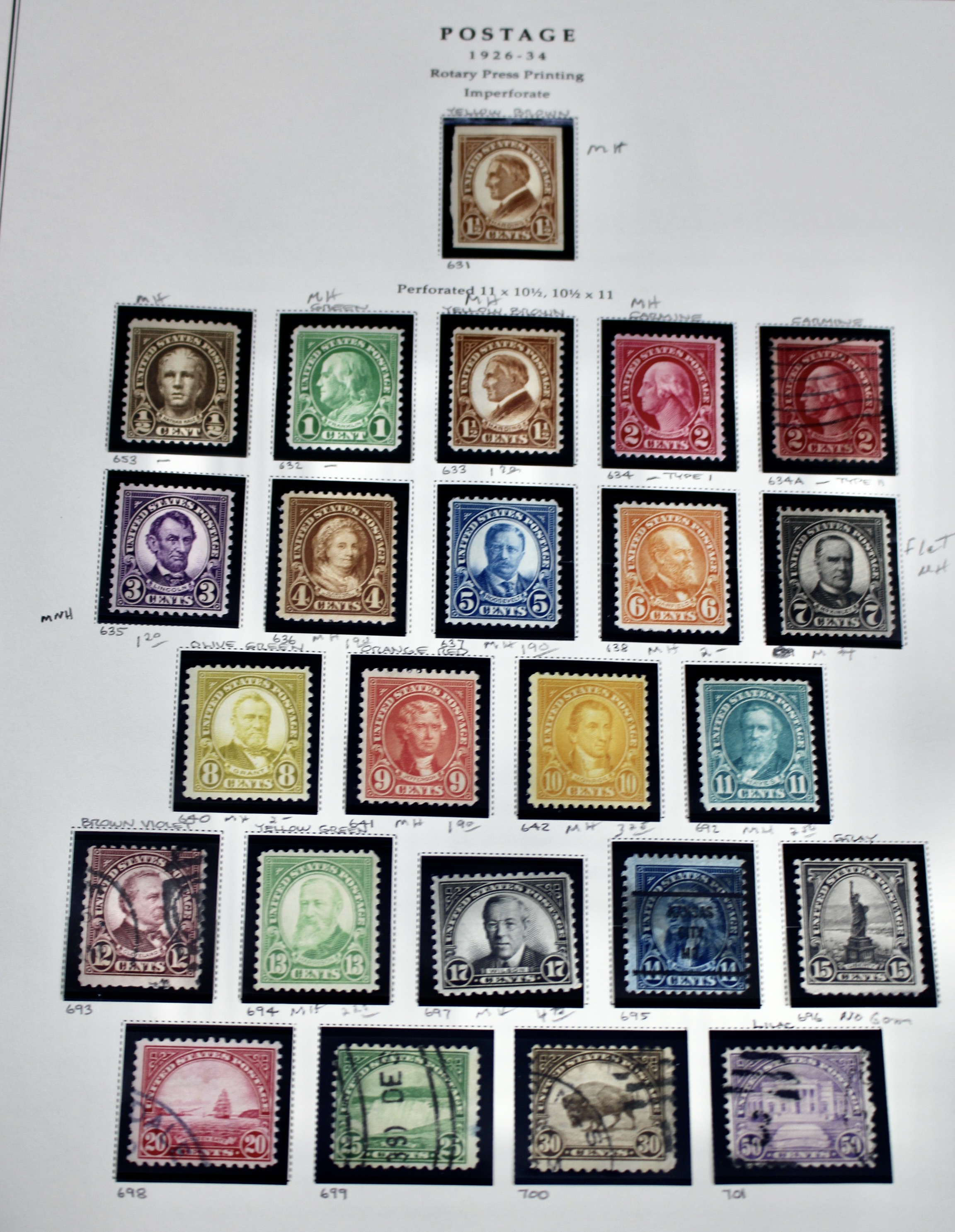 U.S. Postage Stamp Collection, Mint and Used, 1922 to 1968