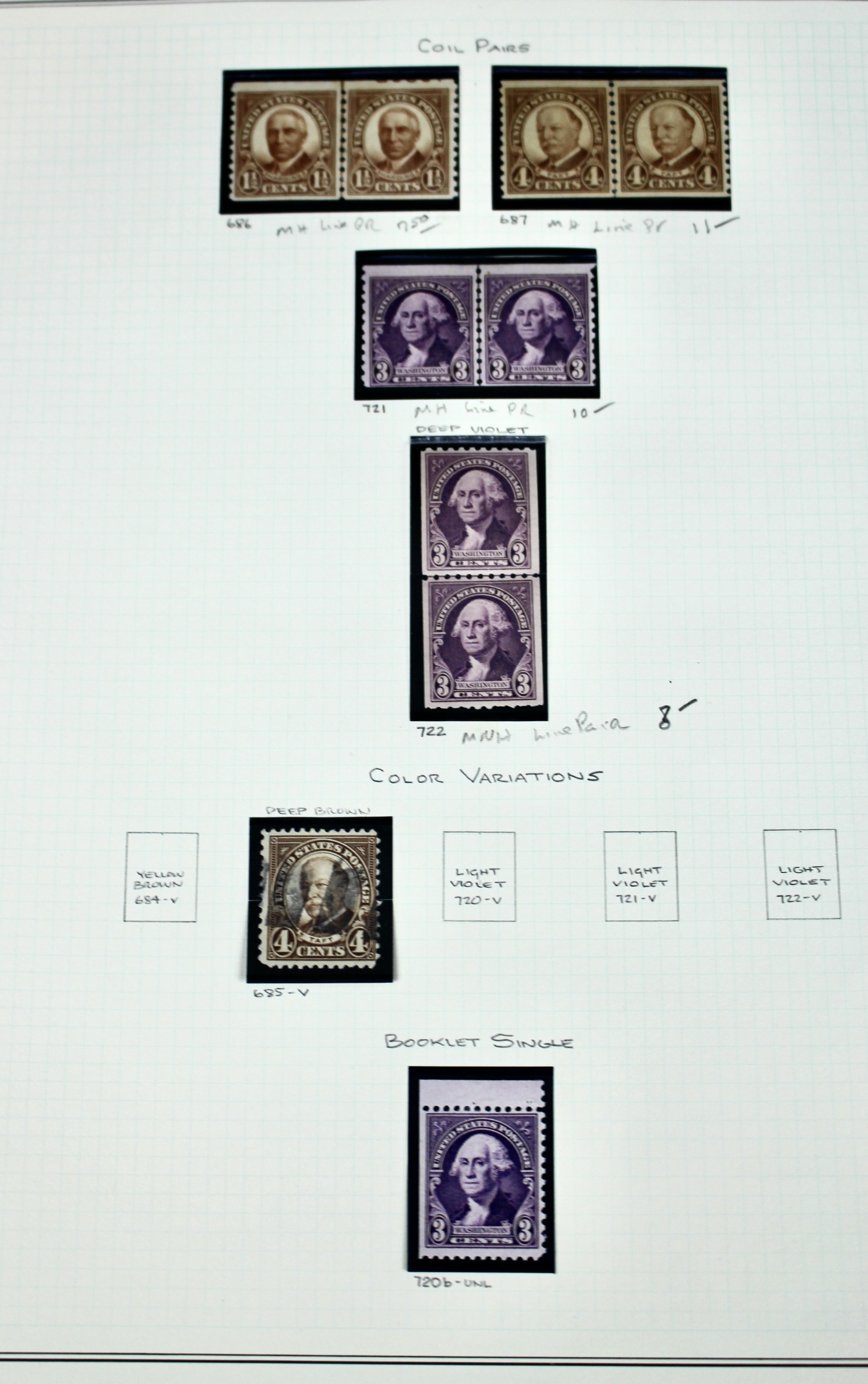 U.S. Postage Stamp Collection, Mint and Used, 1922 to 1968