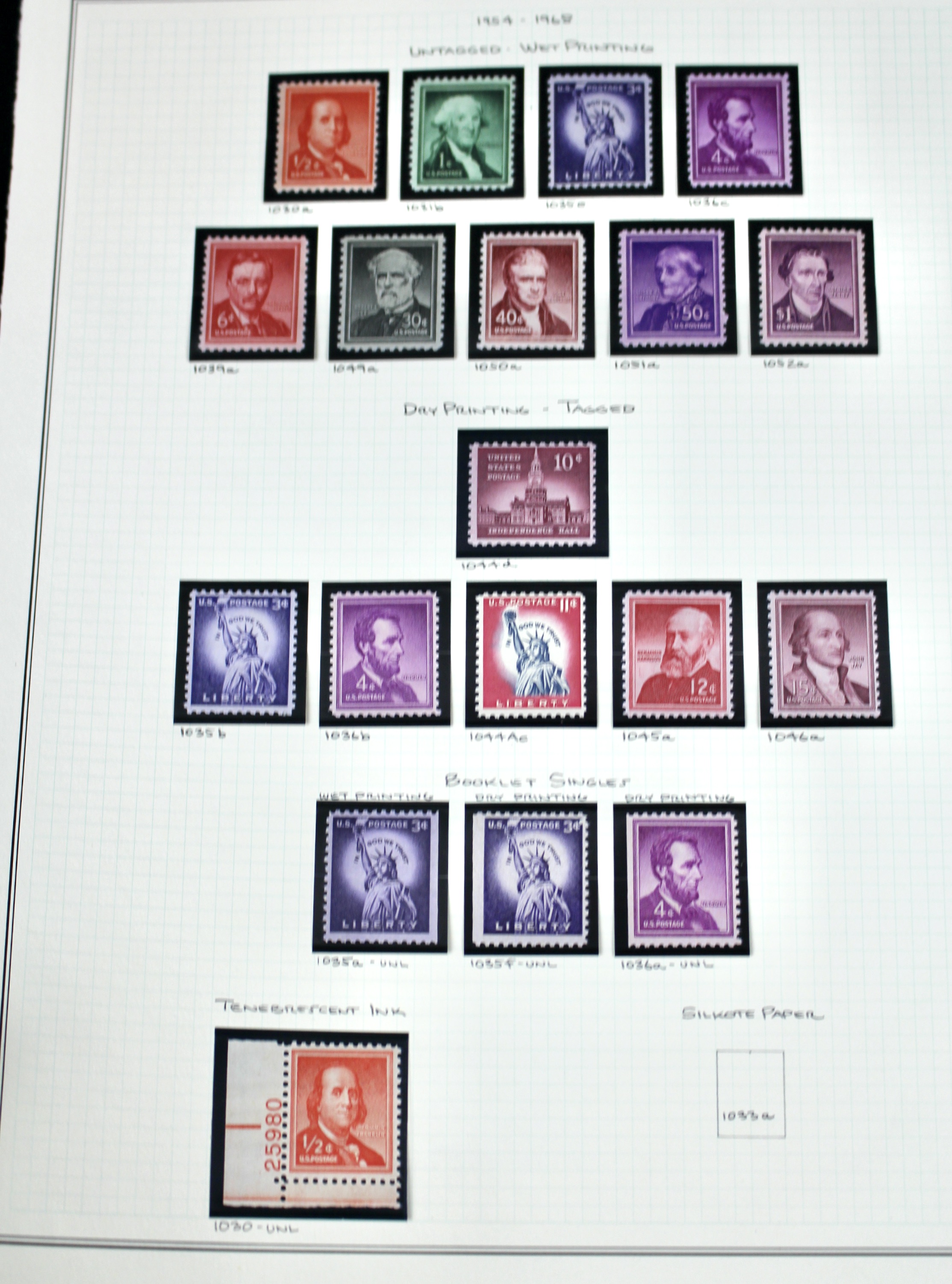U.S. Postage Stamp Collection, Mint and Used, 1922 to 1968