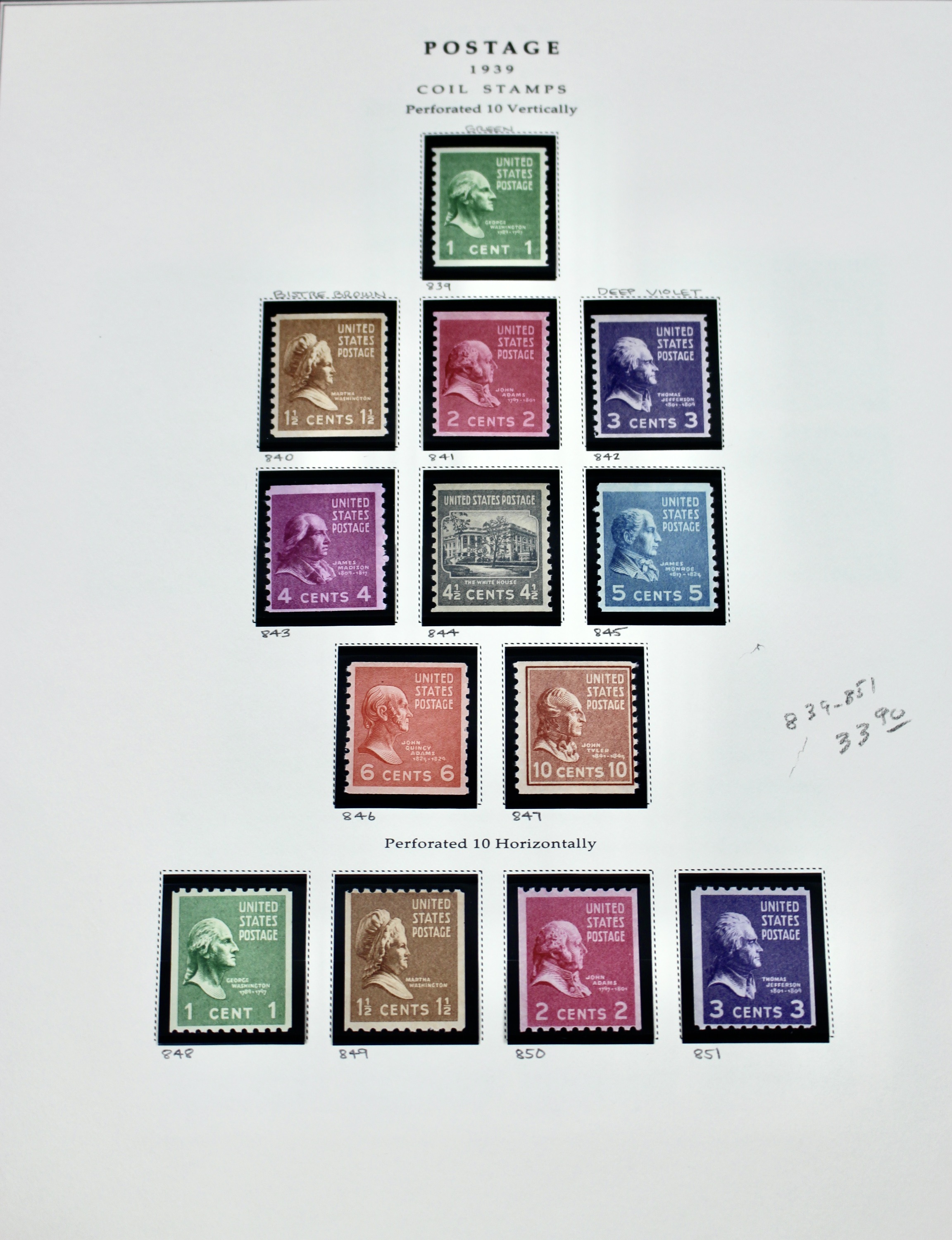 U.S. Postage Stamp Collection, Mint and Used, 1922 to 1968
