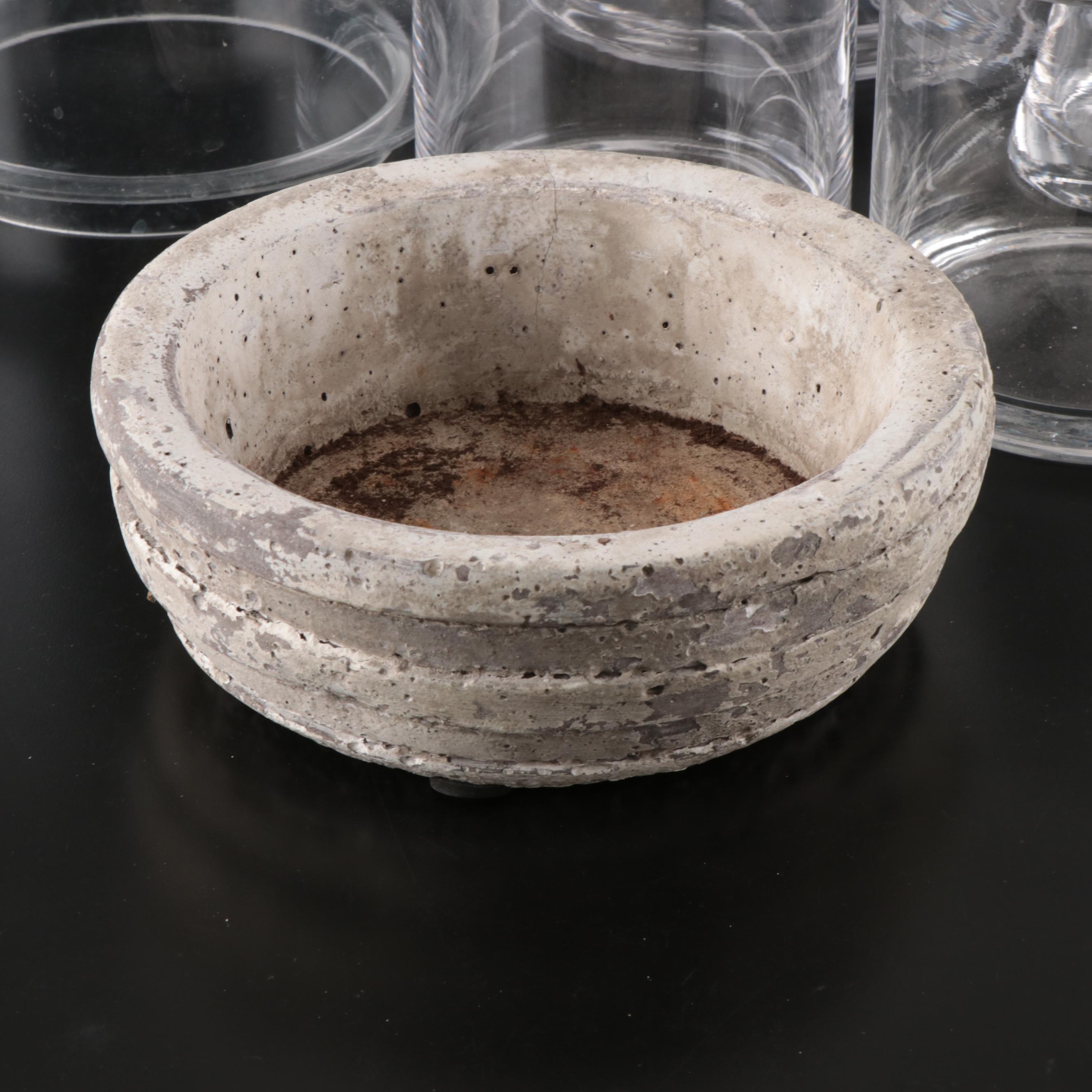 Turkish Denizli  Crystal Cylinder and Other Vases