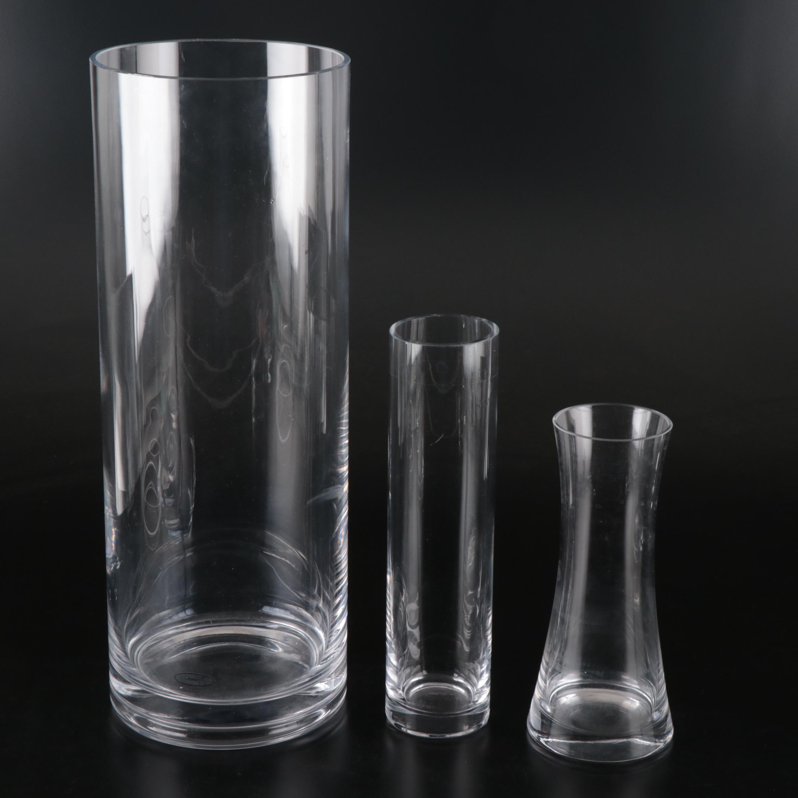 Turkish Denizli  Crystal Cylinder and Other Vases