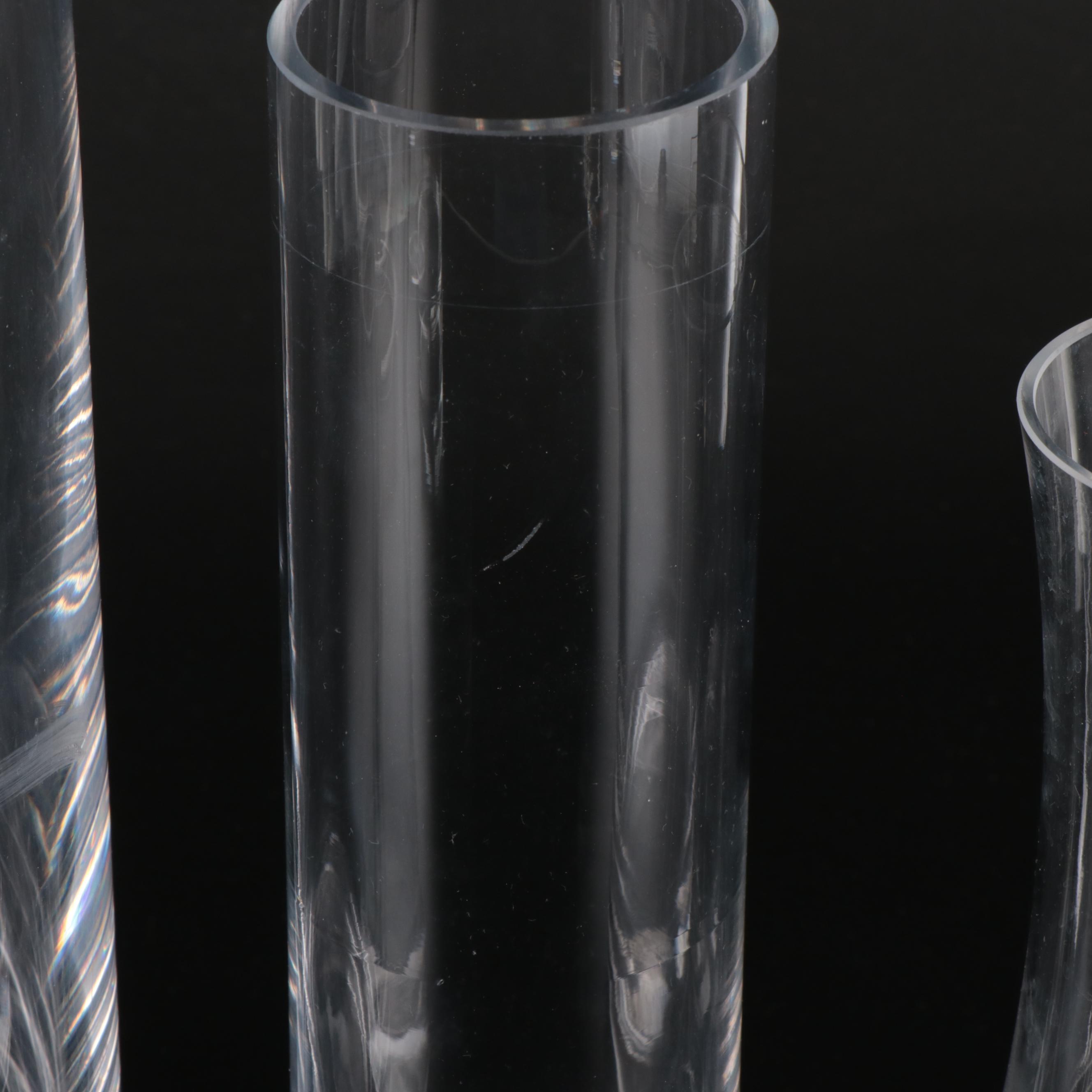 Turkish Denizli  Crystal Cylinder and Other Vases