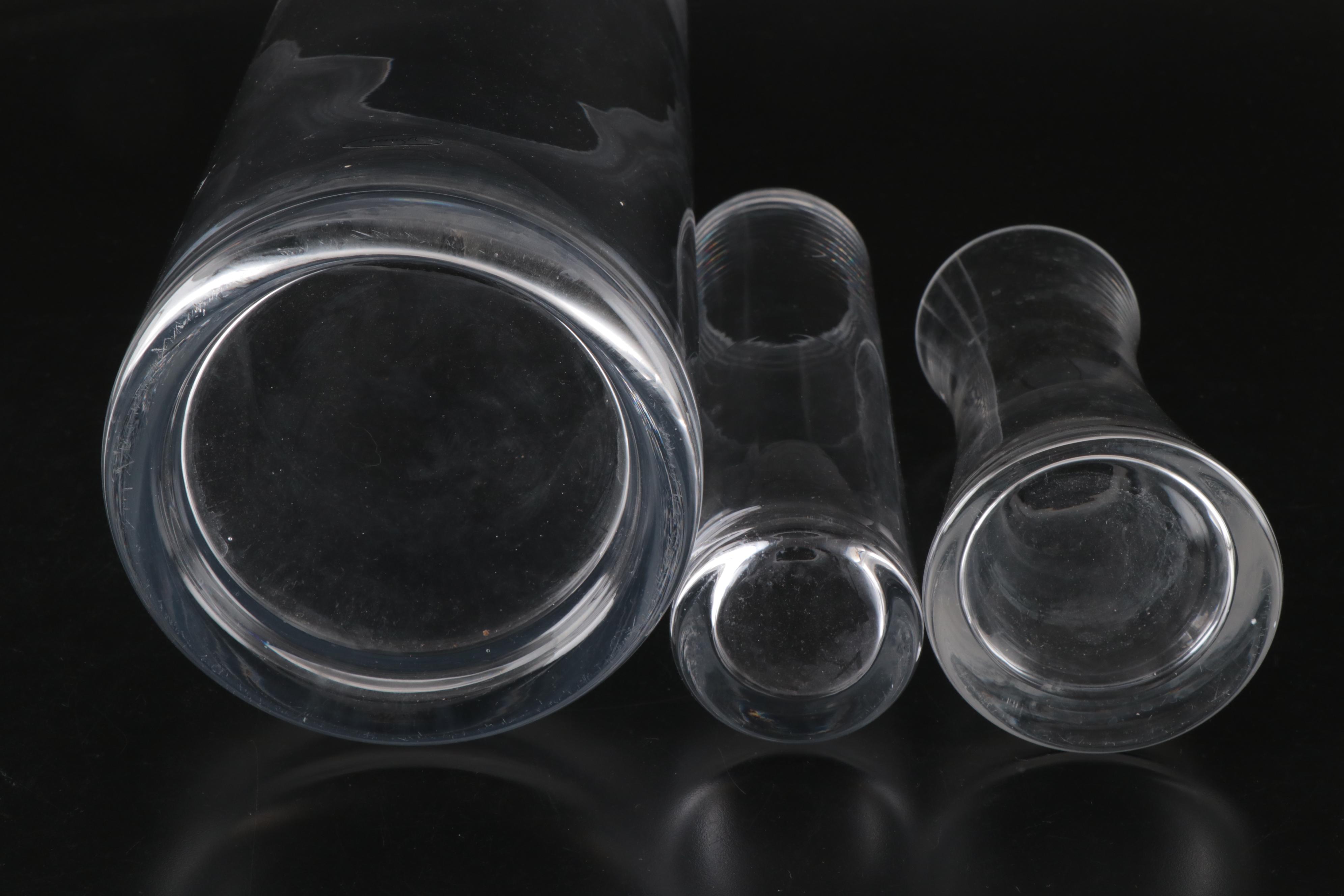 Turkish Denizli  Crystal Cylinder and Other Vases